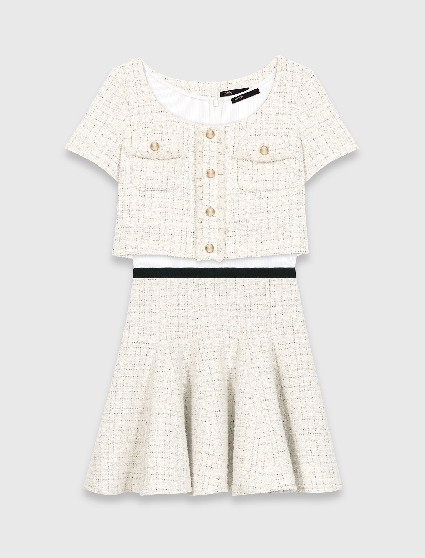 Robe 2-en-1 en tweed