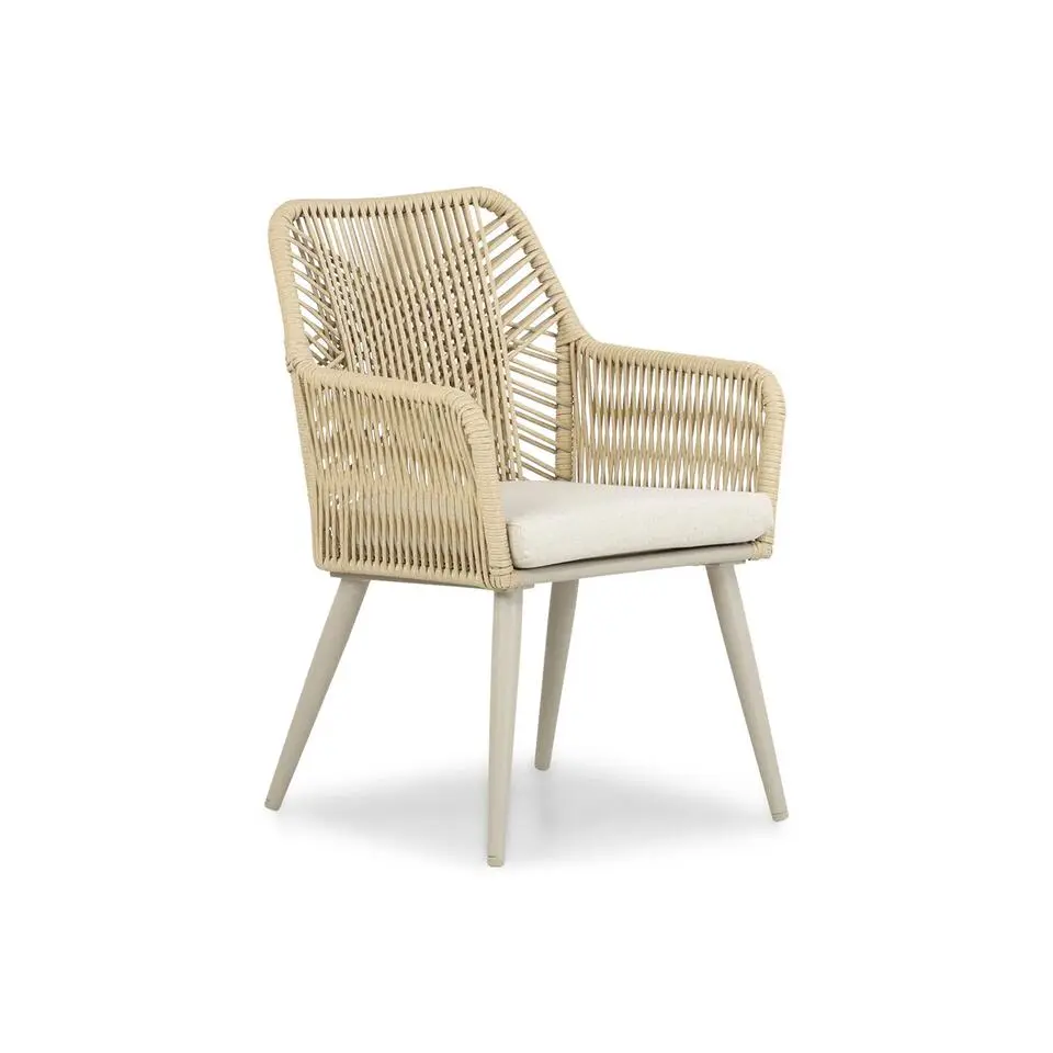 Tuinset 4 personen 100 cm Aluminium/wicker Taupe Coco Vedra/Brighton