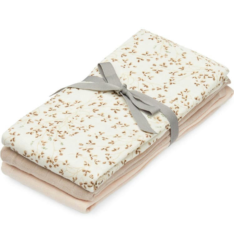 - Lot de 3 langes en mousseline Lierre (70 x 70 cm)