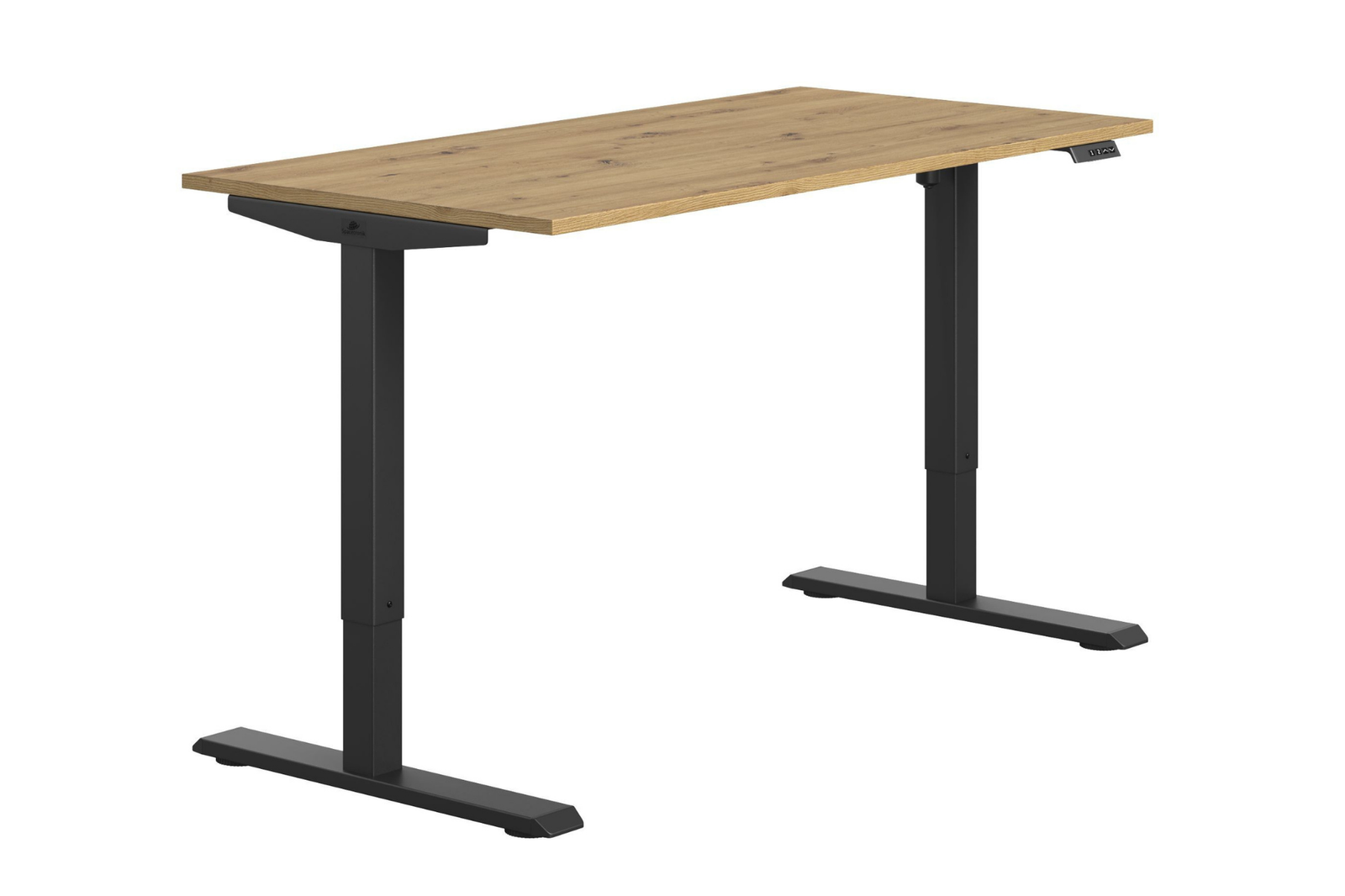 Biurko FLEXI 118cm regulowane podnoszone komputerowe - Dąb Artisan / Czarny