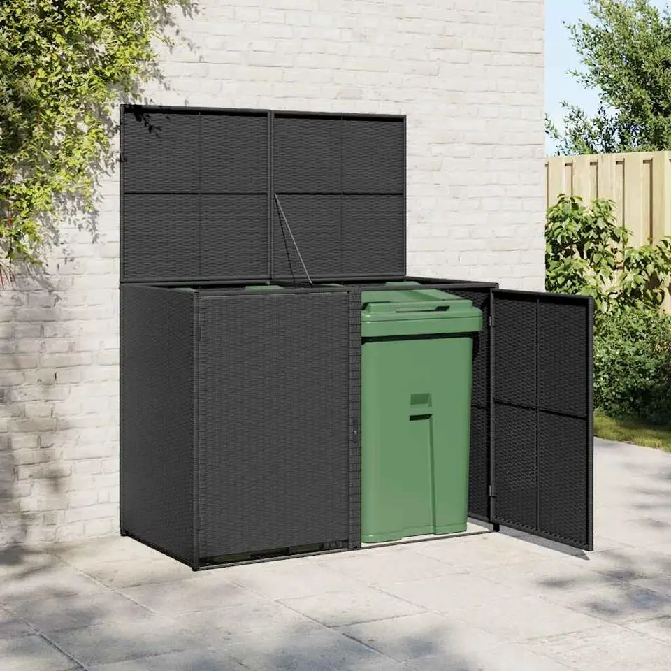 vidaXL - Containerberging - Zwart - Poly rattan