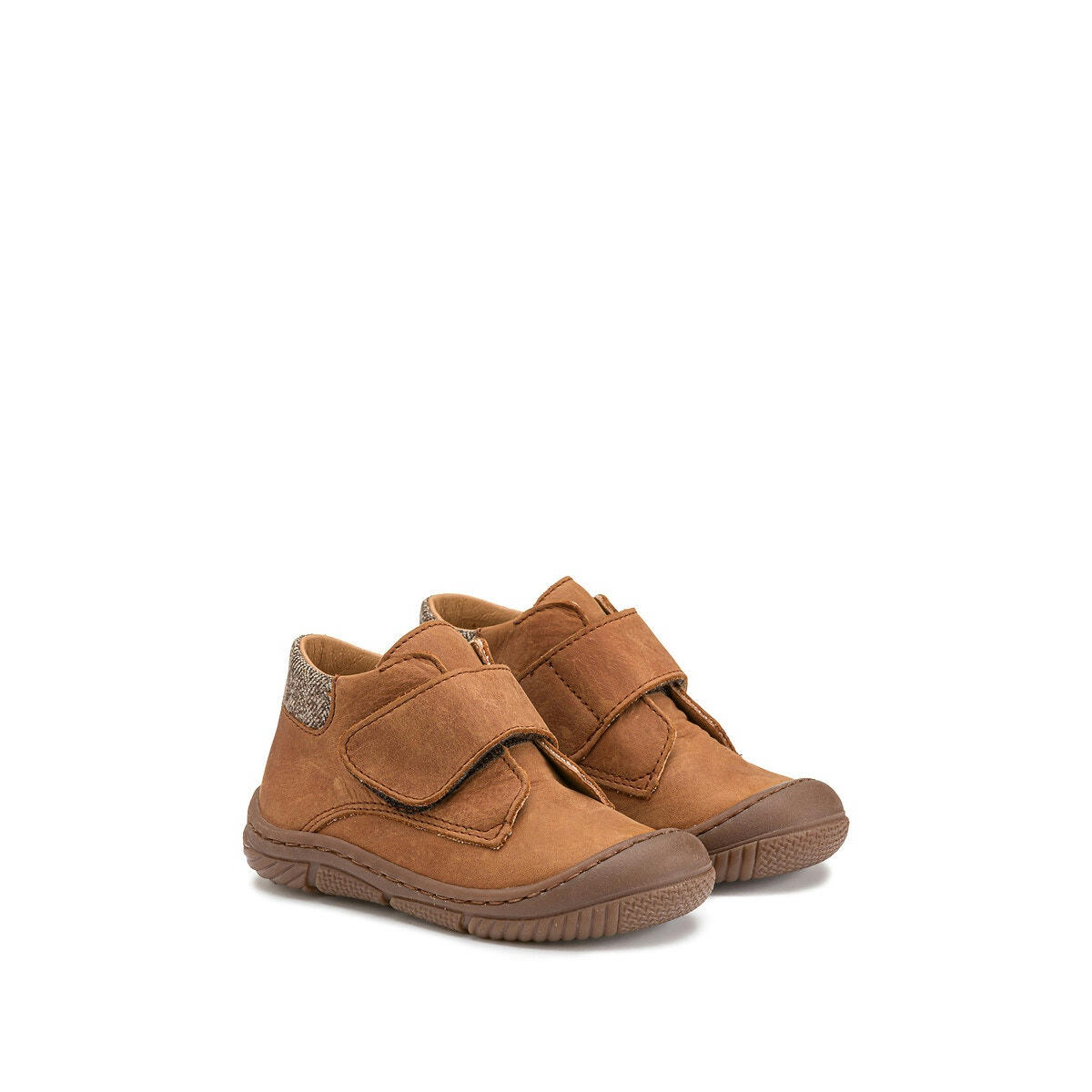 Chaussures souples en cuir à scratch premiers pas