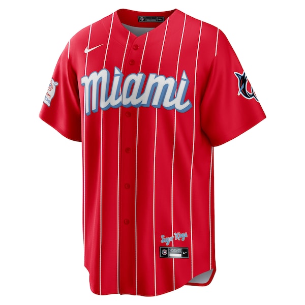 Miami Marlins Nike City Connect Replica Jersey - Red