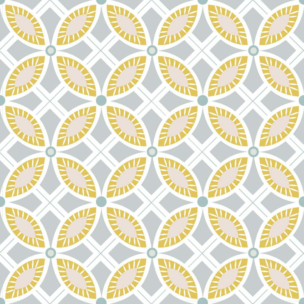 - Stickers carrelage 15 x 15 cm - Fleurs ocres et grises