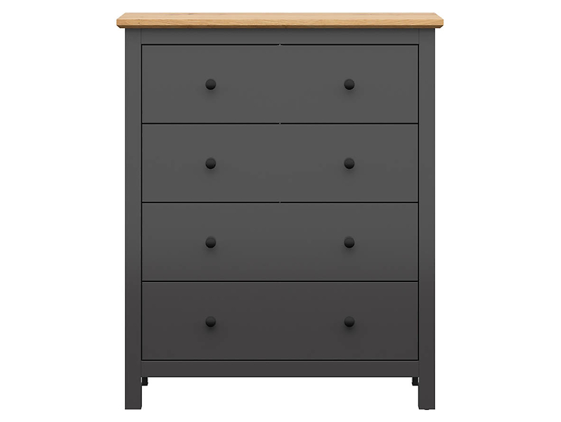 Komoda Hesen 101 cm z 4 szufladami grafit/dąb artisan