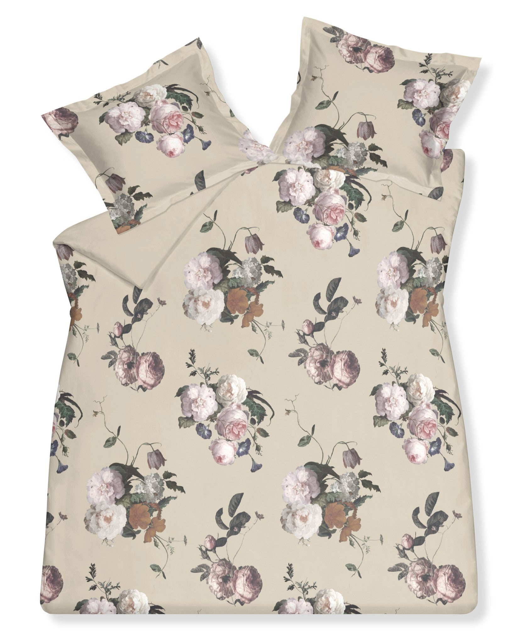 Dekbedovertrek Elegant Champagne   140 x 200 220 cm   Wit   Beige   Ro