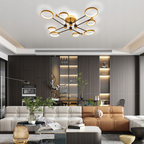Lampa Sufitowa Wisząca LED Ring Pierścieniowa Żyrandol Salon