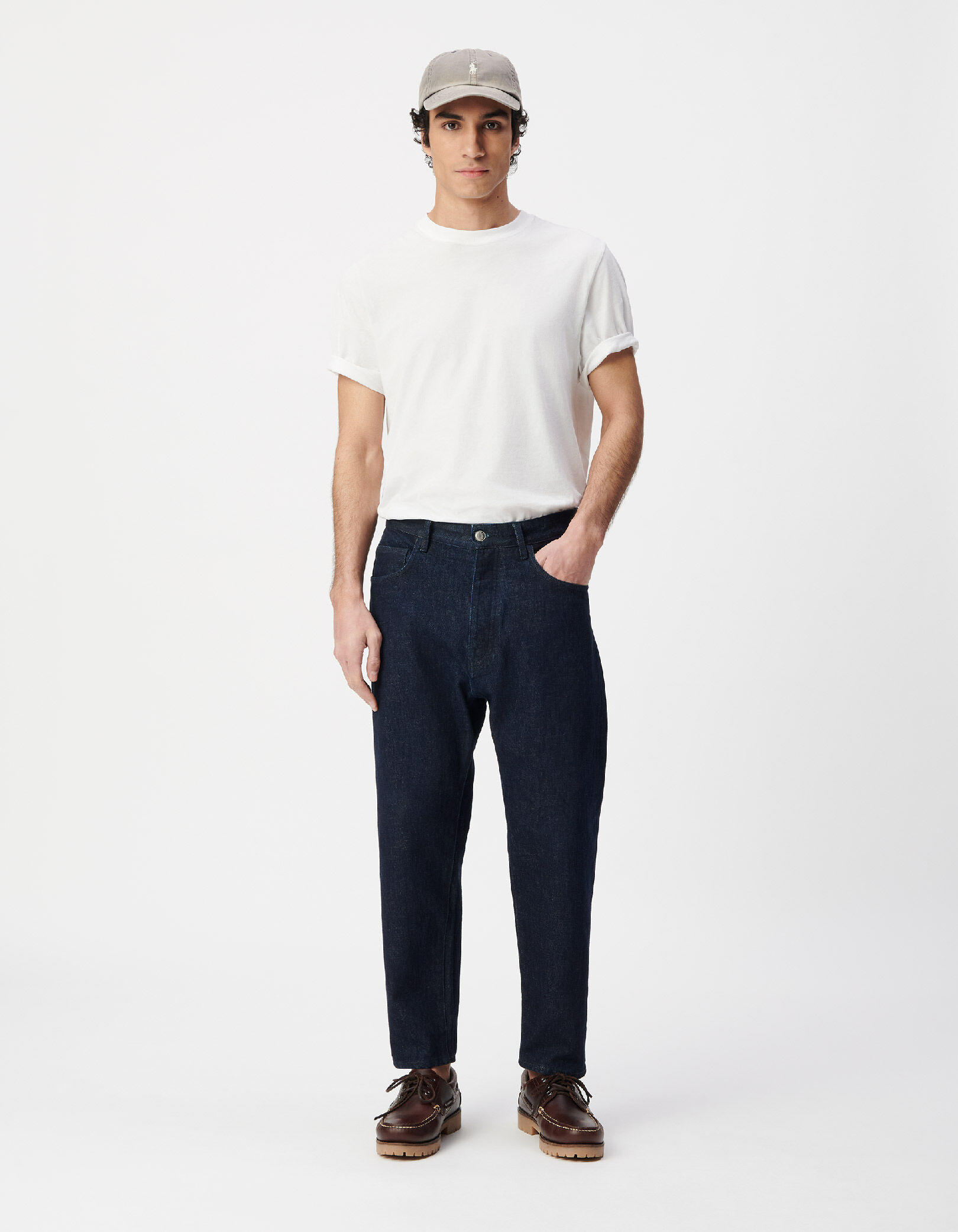 Jean gaucho bleu brut cropped Homme