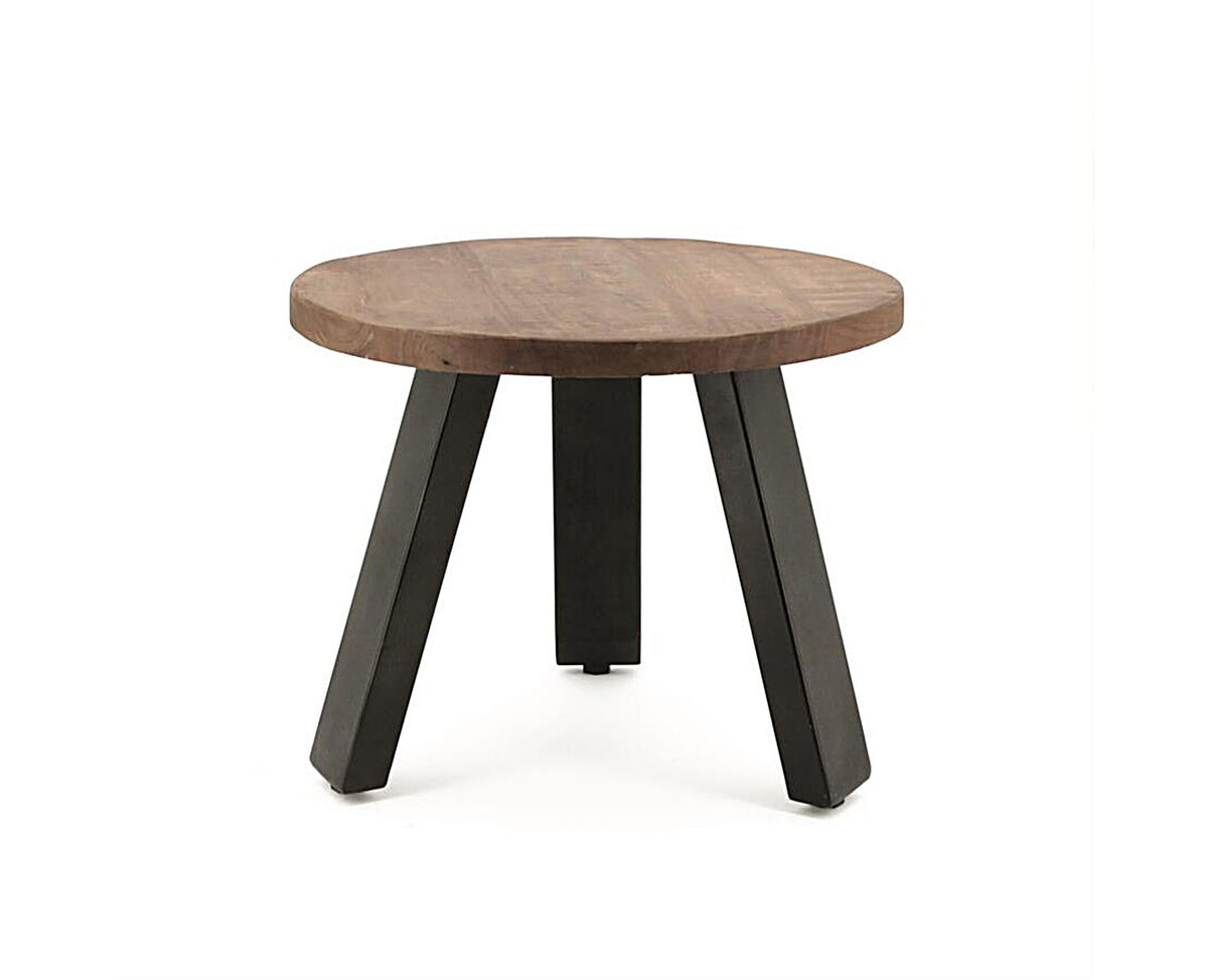FurniLux Mangohout Salontafel - Een Stijlvolle Ronde 50 cm