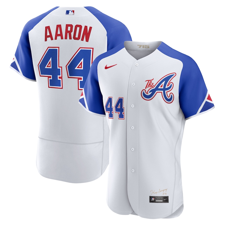 Hank Aaron Atlanta Braves Nike 2023 City Connect Authentic Player Jersey - White