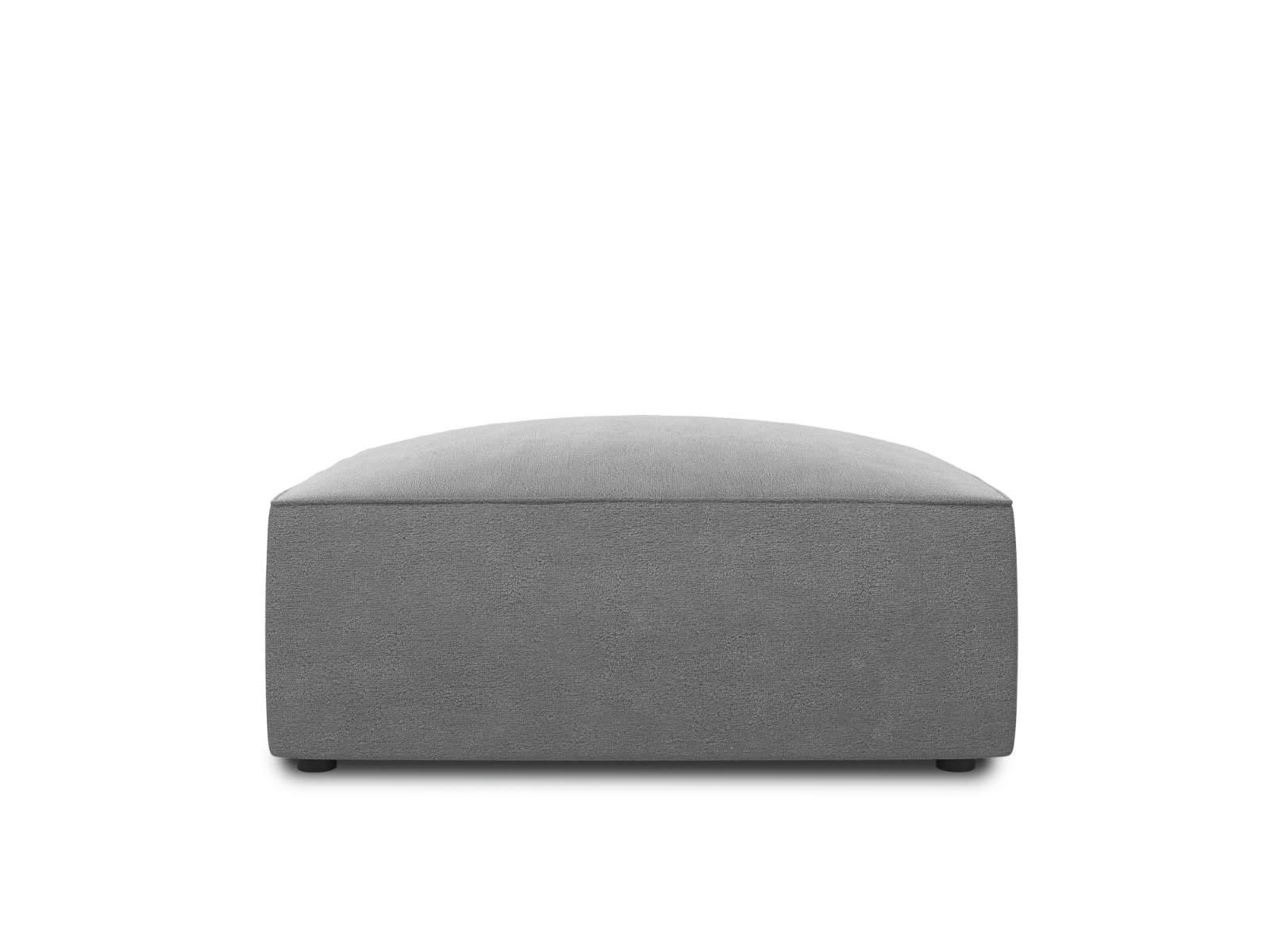 RUBY - Pouf 1 place en tissu velours gris