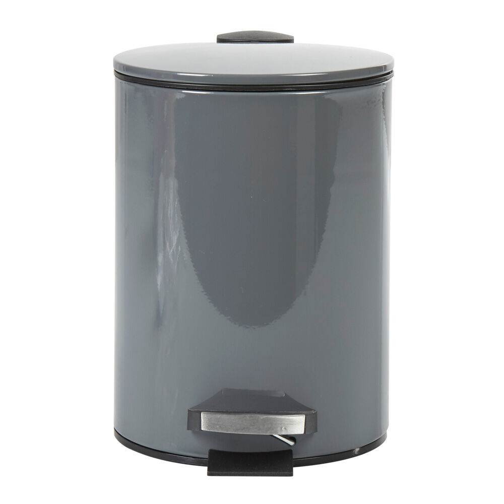 Poubelle salle de bain grise foncé 3 L