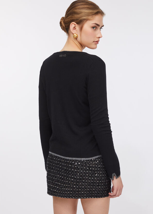 Cardigan con bottoni gioiello