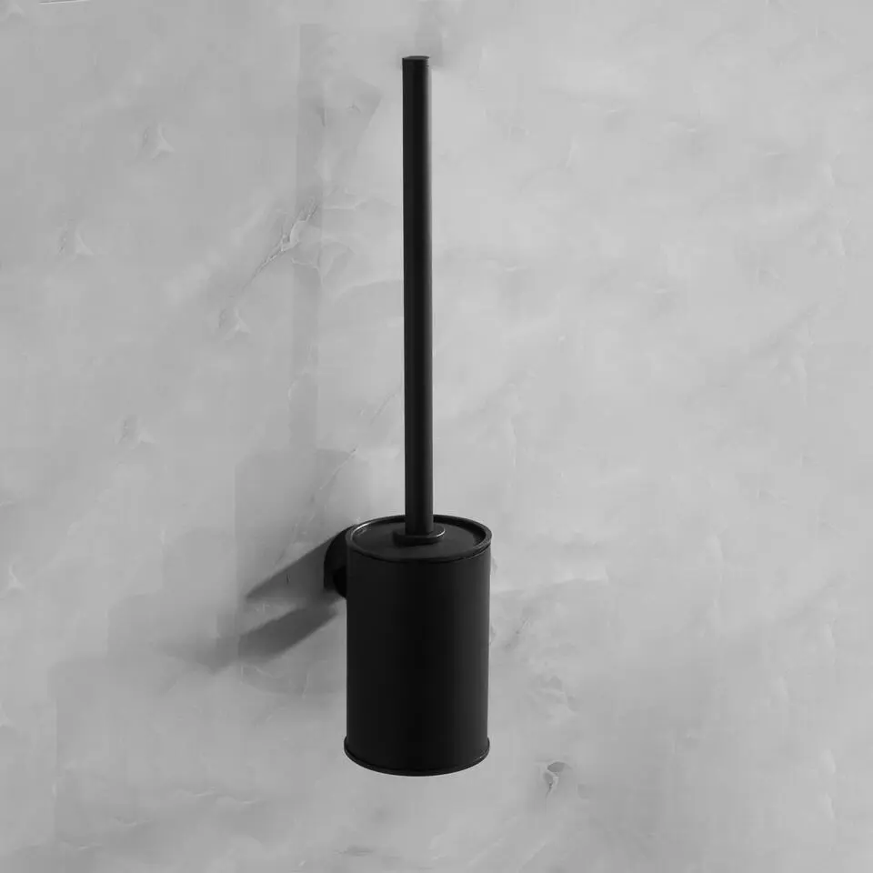 VDN Stainless Toiletborstel met houder - Zwart - RVS - Hangend