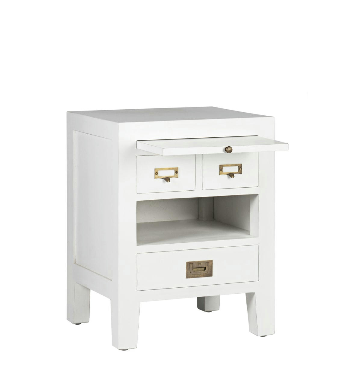 EVEREST - Table de chevet en bois de mindi blanc 45x60