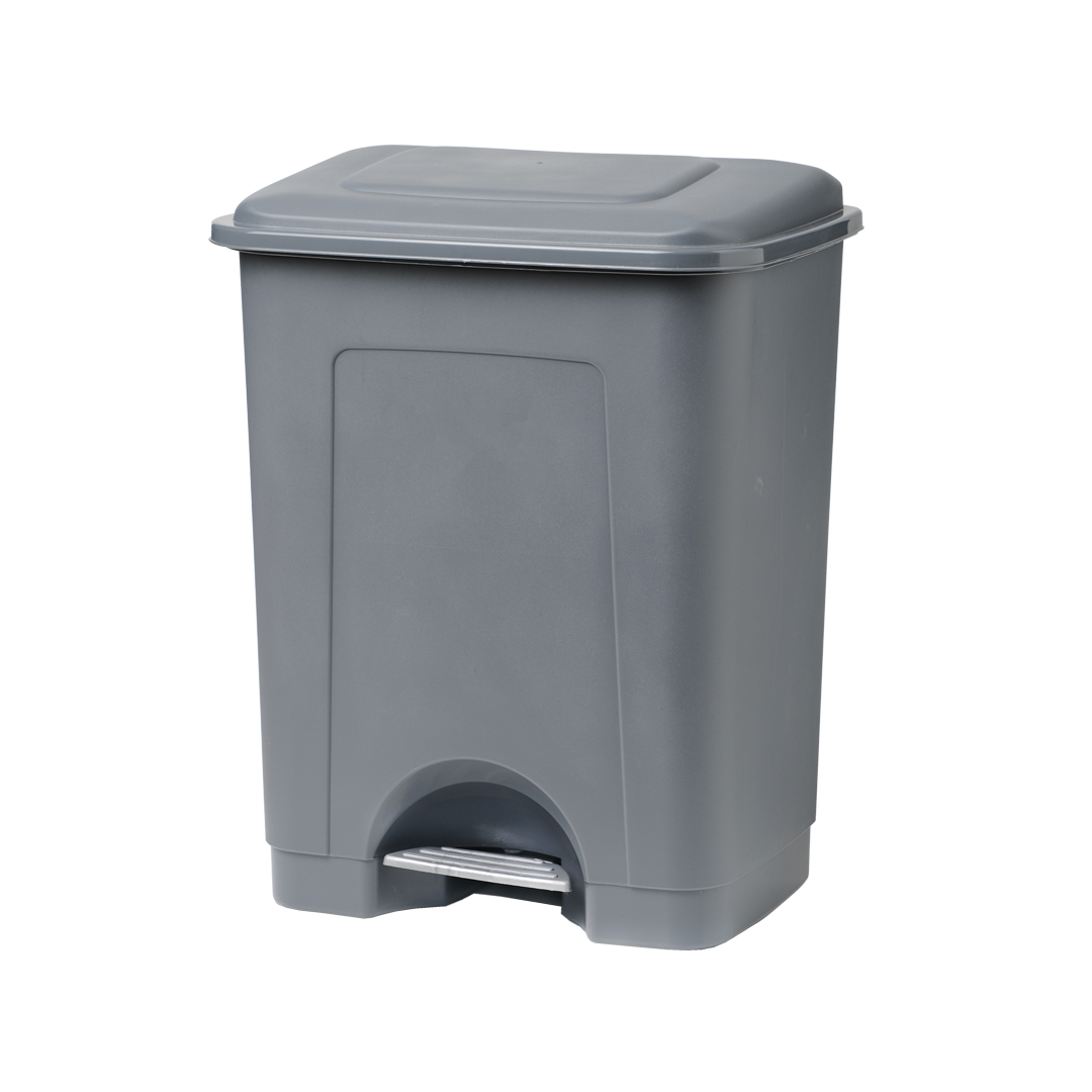 Balde cinza com pedal 35l