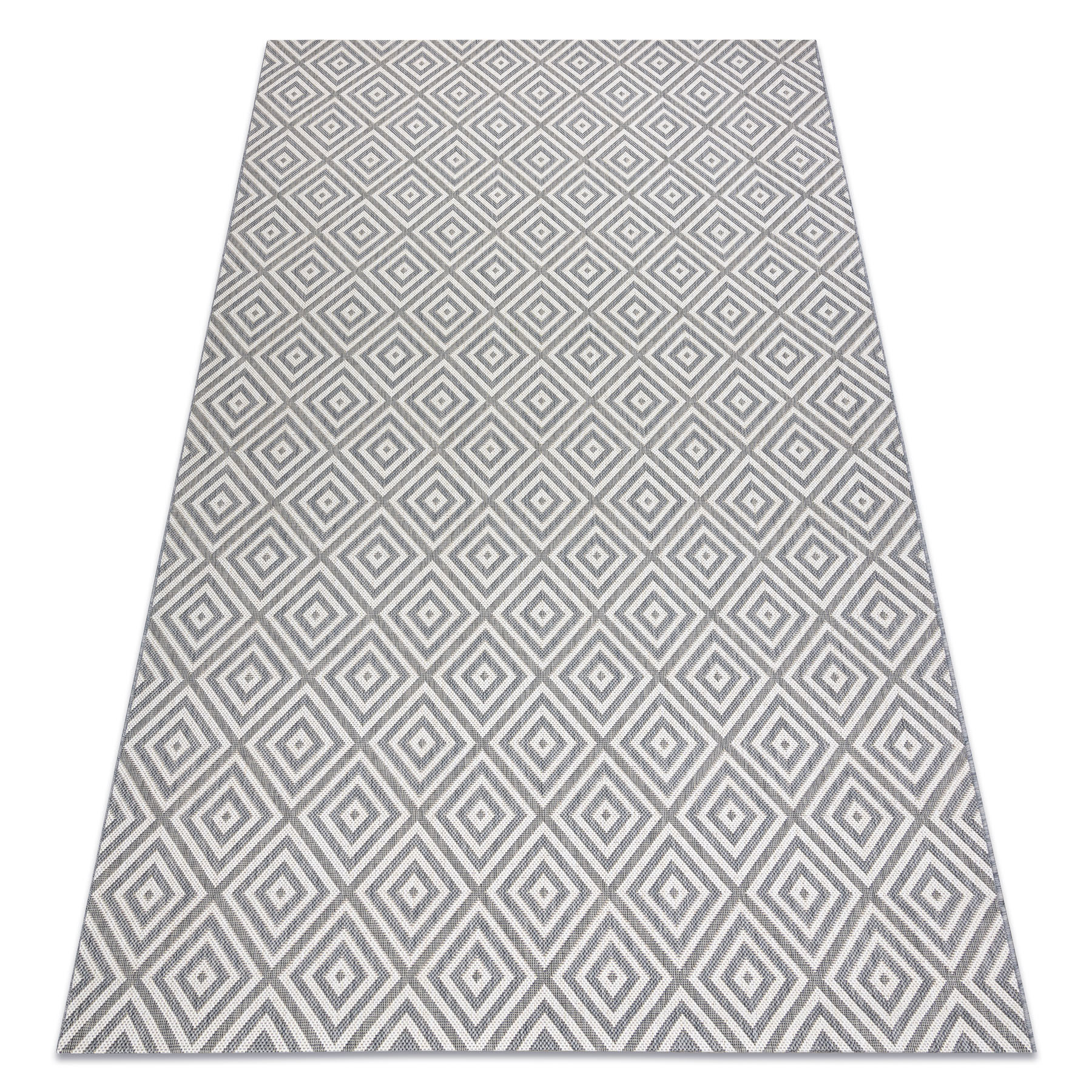 Dywan SZNURKOWY SIZAL FLAT 48607637 Kwadraty, romby szary / 80x150 cm