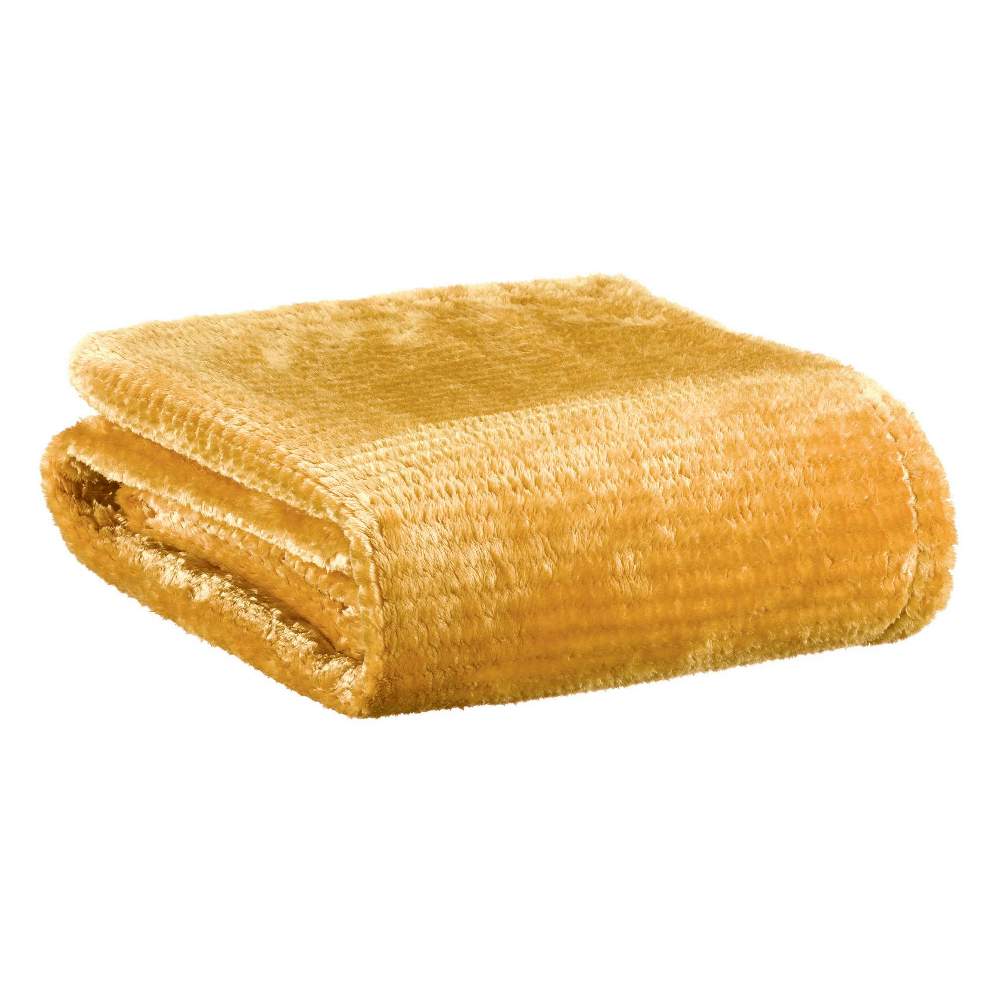 ADEL - Plaid  en polyester bronze 130 x 160