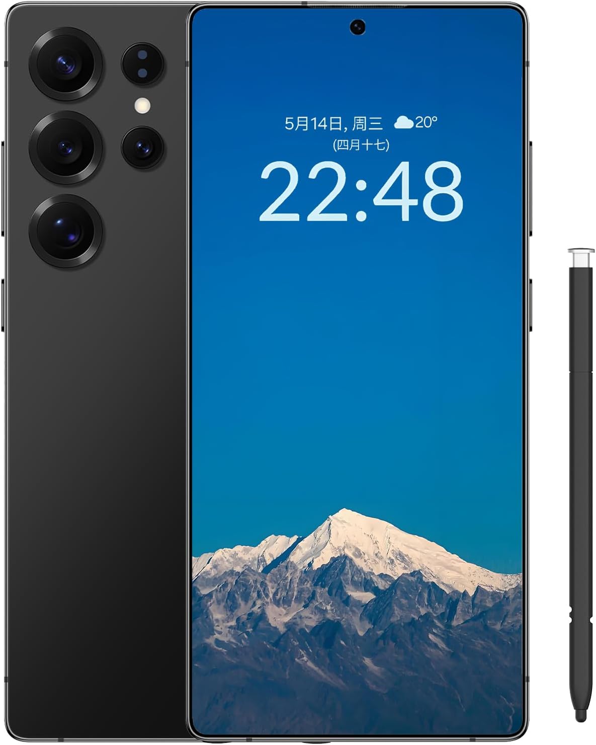 Echoamo I25 Ultra Unlocked Cell Phone, 5G Smartphone Android 14 Snapdragon 8 Gen 2 Octa-Core, 8GB+256GB UnlockPhone, 7000mAh Battery, 6.9 FHD+ 120Hz 108MP Camera, Dual SIM Phone/GPS/Face ID - Black