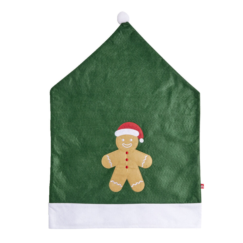 Housse de chaise No&euml;l à pompon verte 48x70cm (2 modèles)