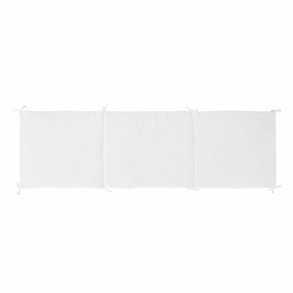 OULANKA - Tour de lit bébé blanc avec broderie multicolore 180x52 cm
