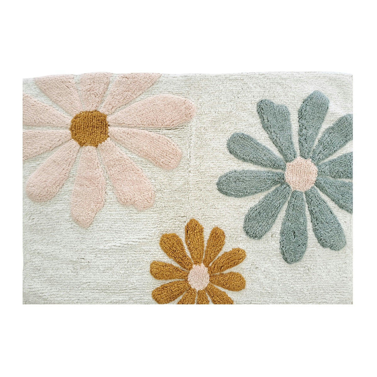 STELLA - Tapis enfant coton tufté blanc et multico 60x90cm