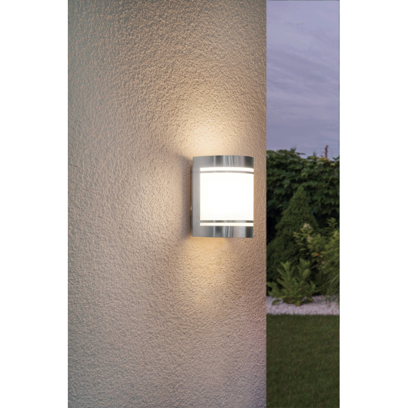 Applique murale extérieure Cerno en acier inoxydable E27 40 W EGLO