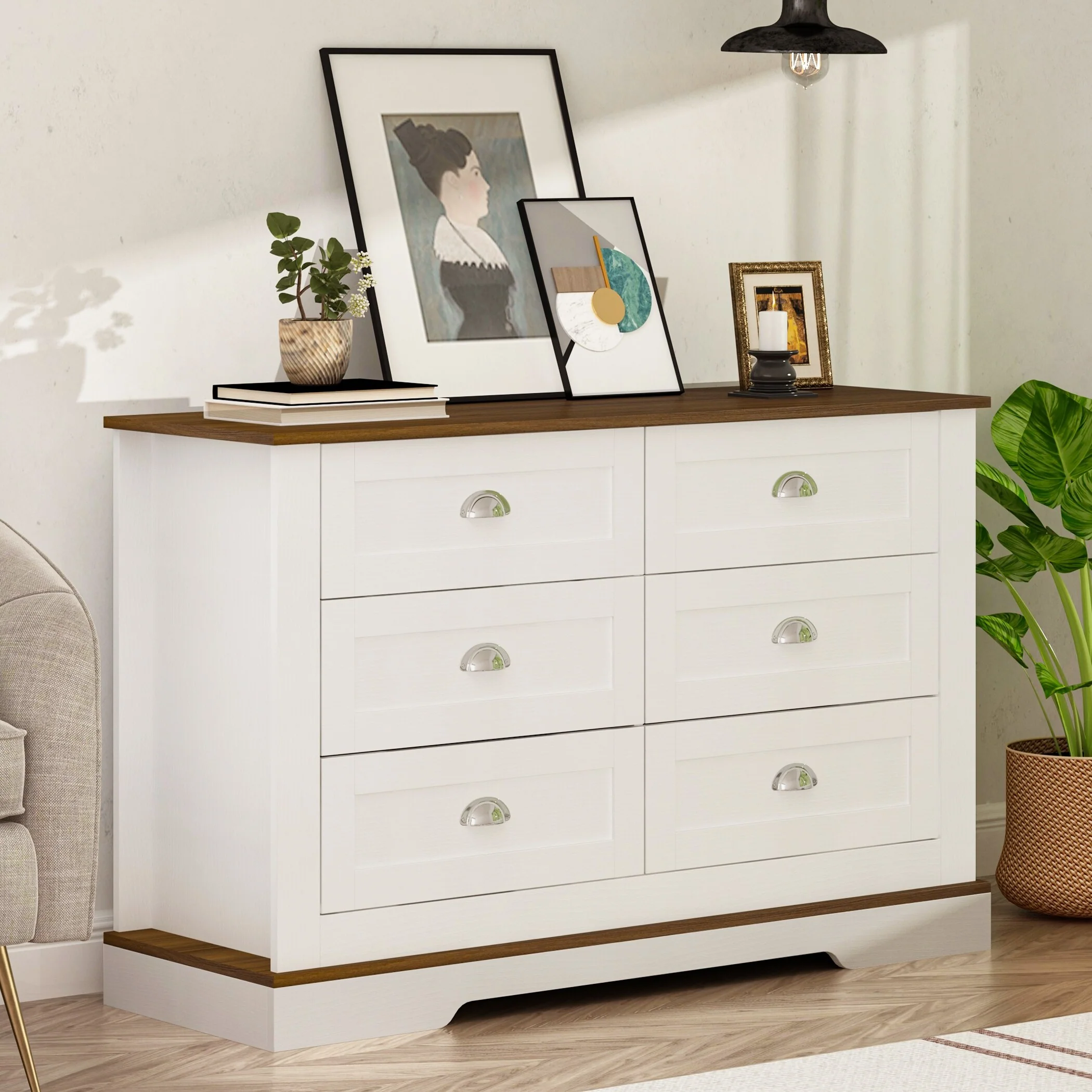 Modern Storage Cabinet with 6 Drawers for Dining Room, Living Room, Bedroom
