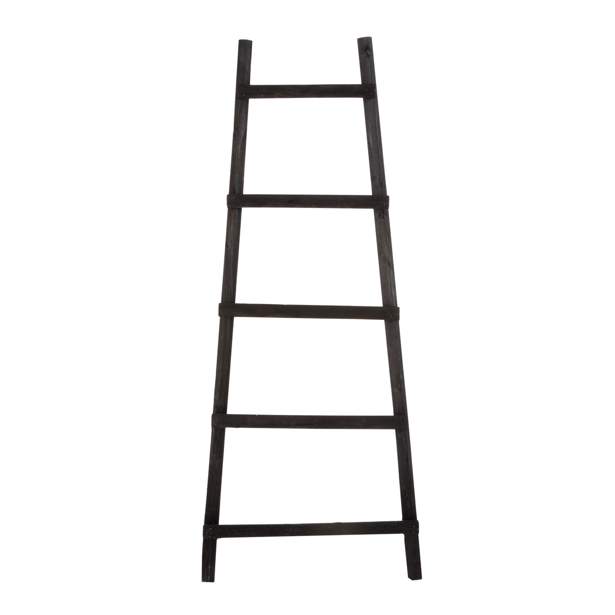 House of Seasons Ladderrek - L29 x B49 x H119 cm - Populierenhout - Zwart