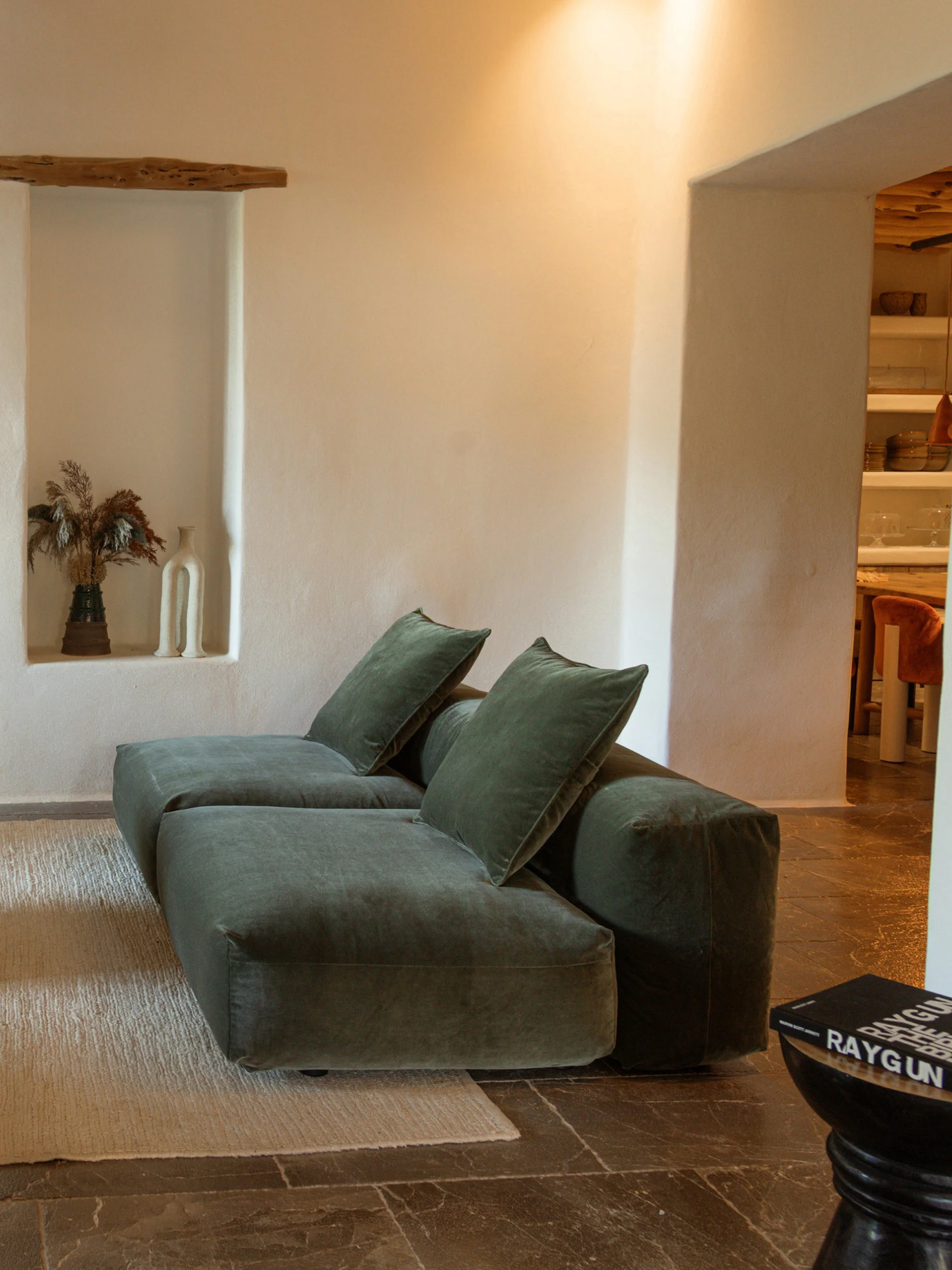 Modulares Samt-Ecksofa Vetsak (3-Sitzer)