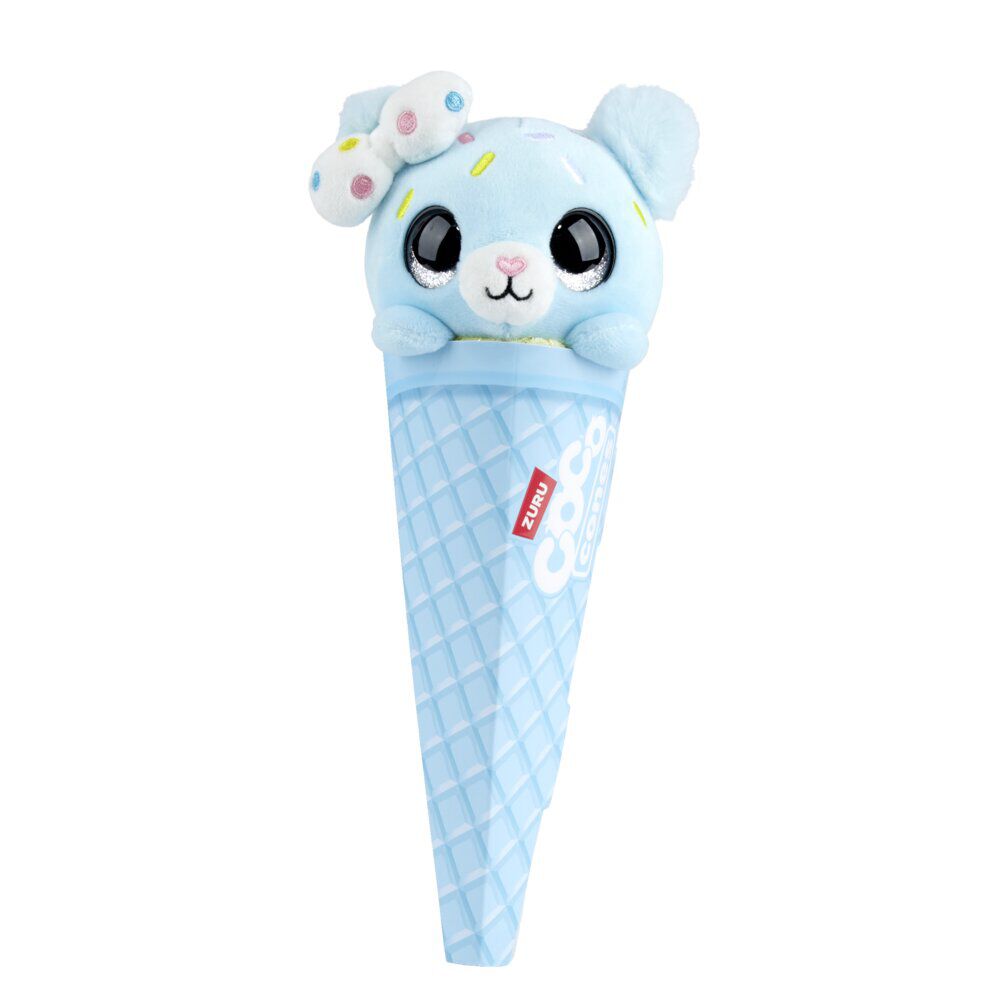 Peluche forme glace et tête animal 9,8x8,5xH26cm (6 modèles)