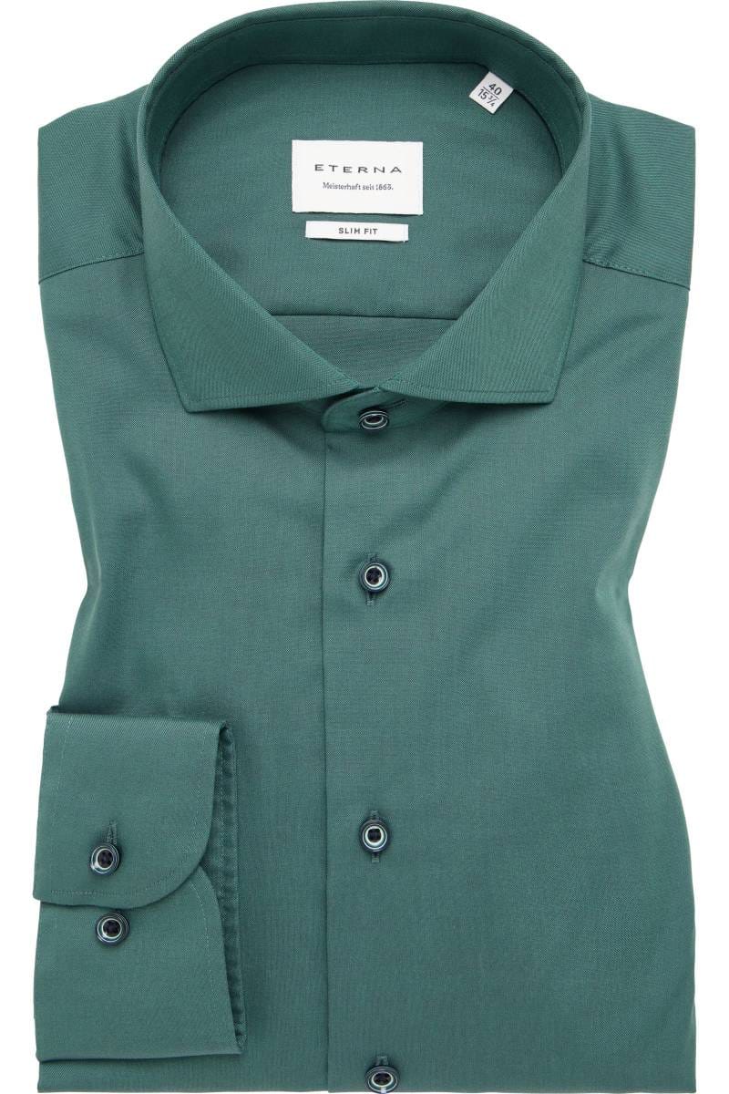ETERNA Slim Fit Hemd grün, Einfarbig