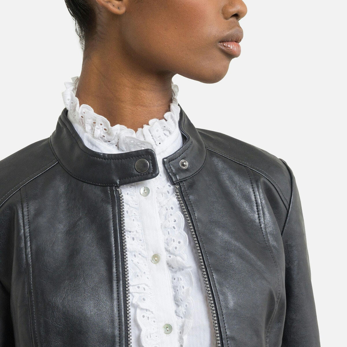 Blouson simili, col montant