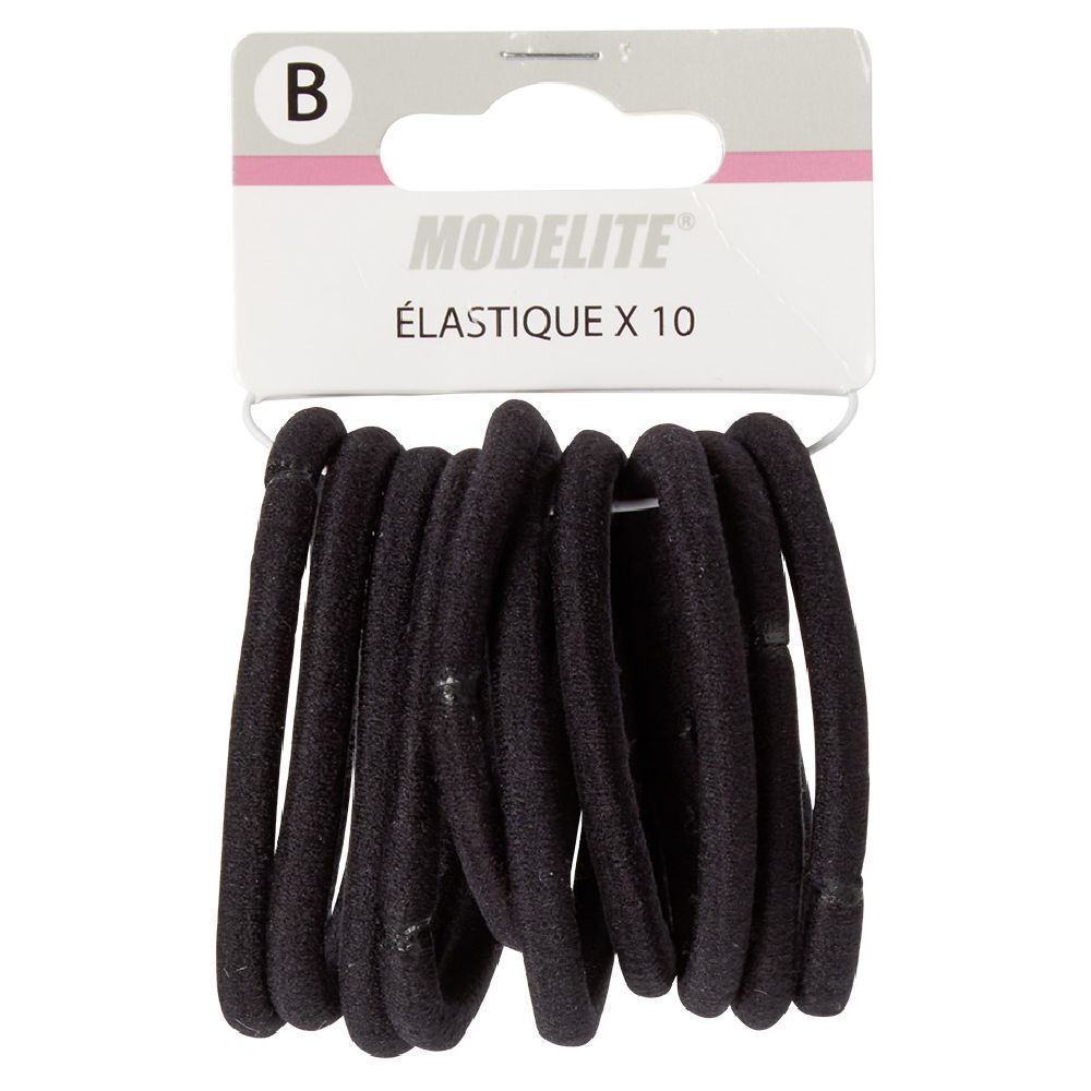 élastique sans métal noir épais x10