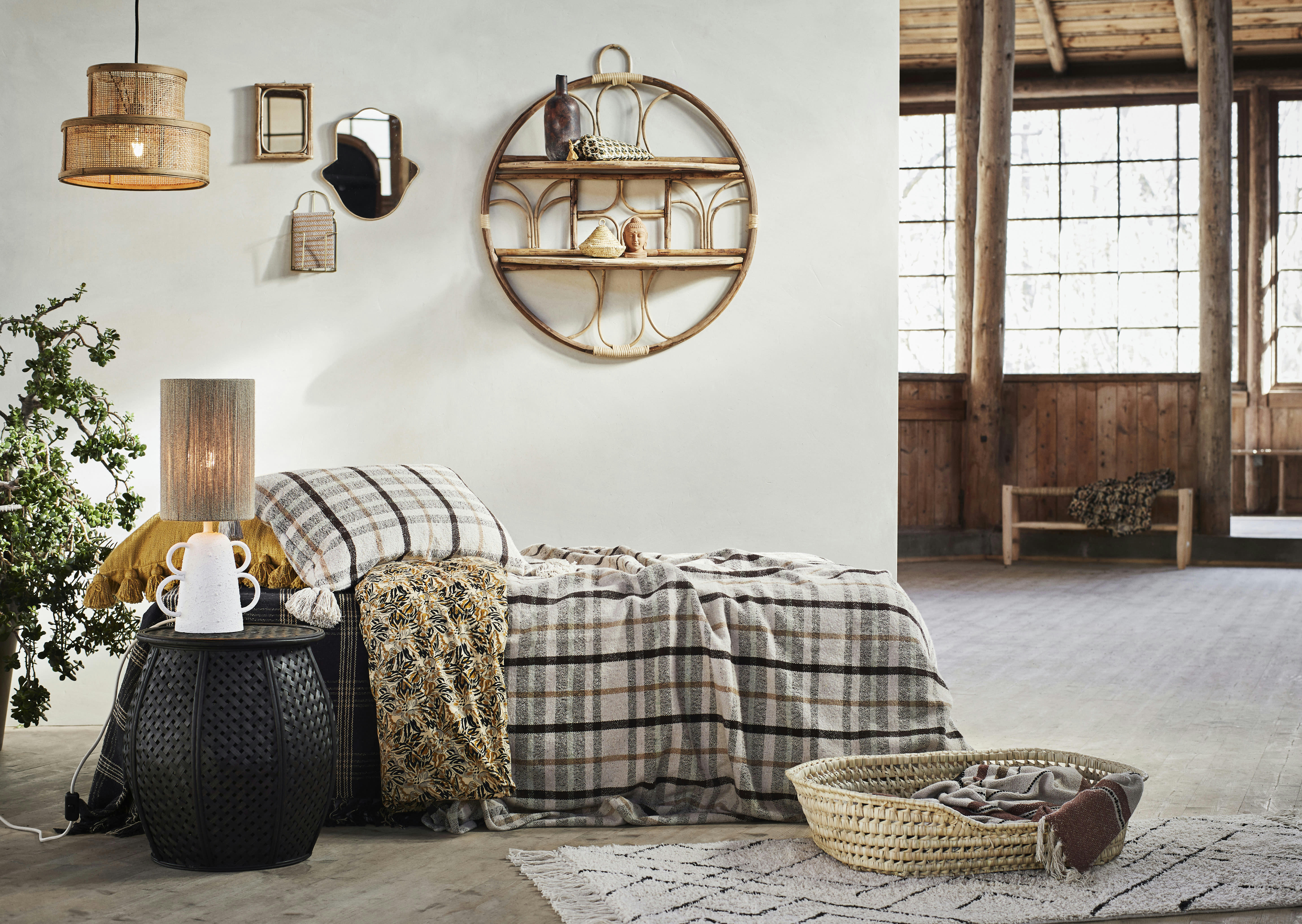 - Miroir suspendu or 26.5x30cm