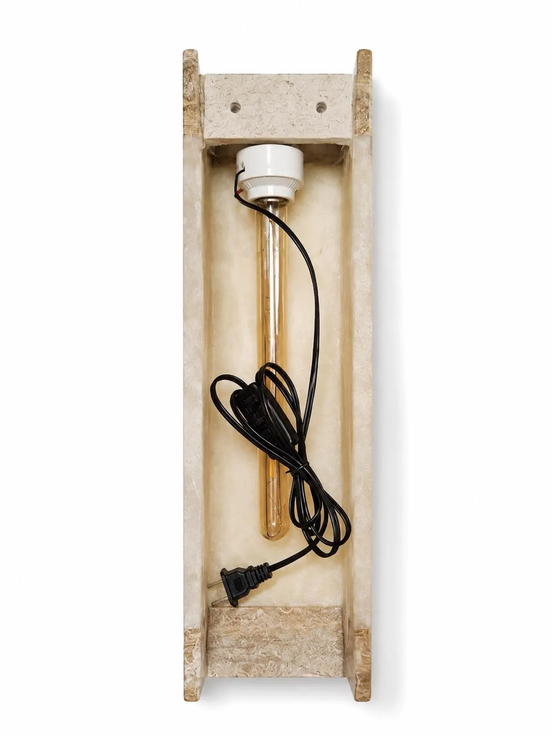 2 Handmade White Onyx Wall Sconce, Large 20” Natural Stone Light, Rectangular Modern Wall Lamp, Luxury Bathroom & Bedroom Lighting