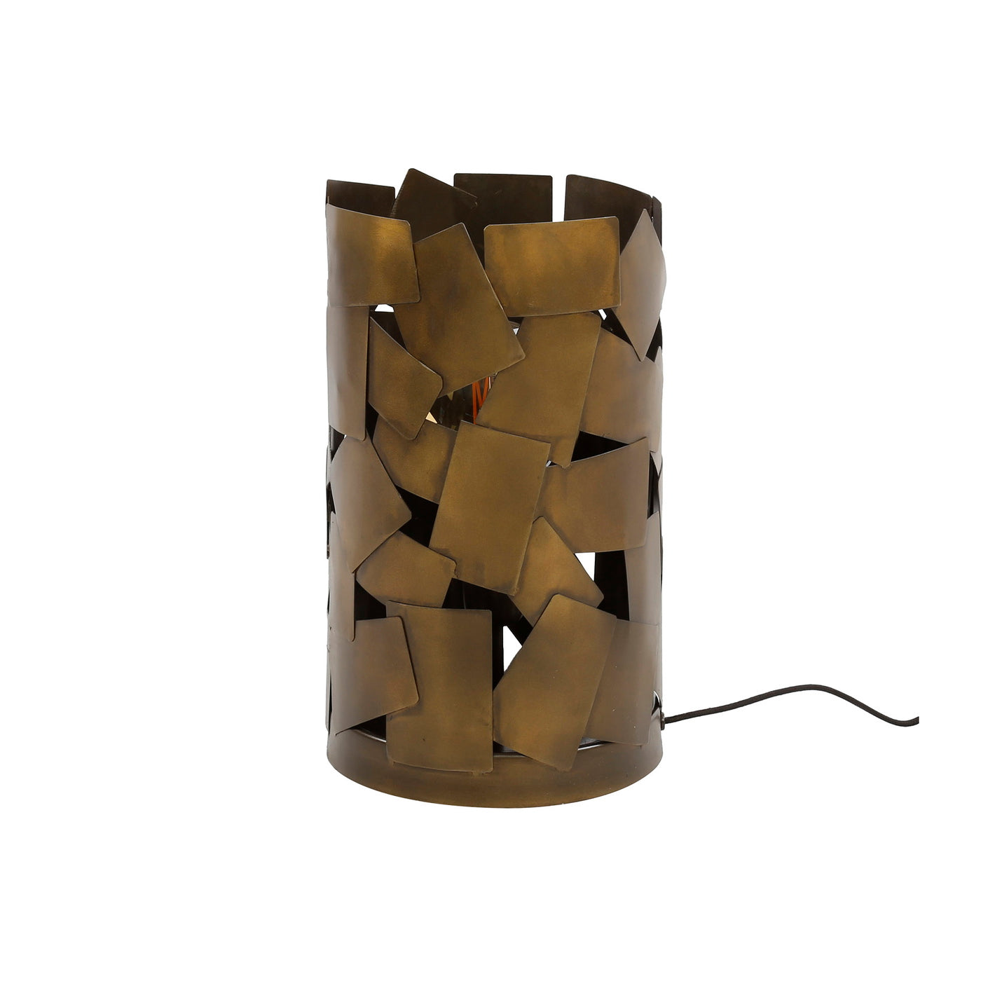 Giga Meubel Tafellamp Patch Cylinder - Brons - 1-Lichts - 23x23x38cm