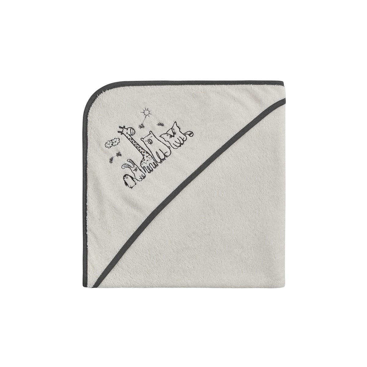 BABY JUNGLE - Cape de bain bébé  ecru  75x75 cm