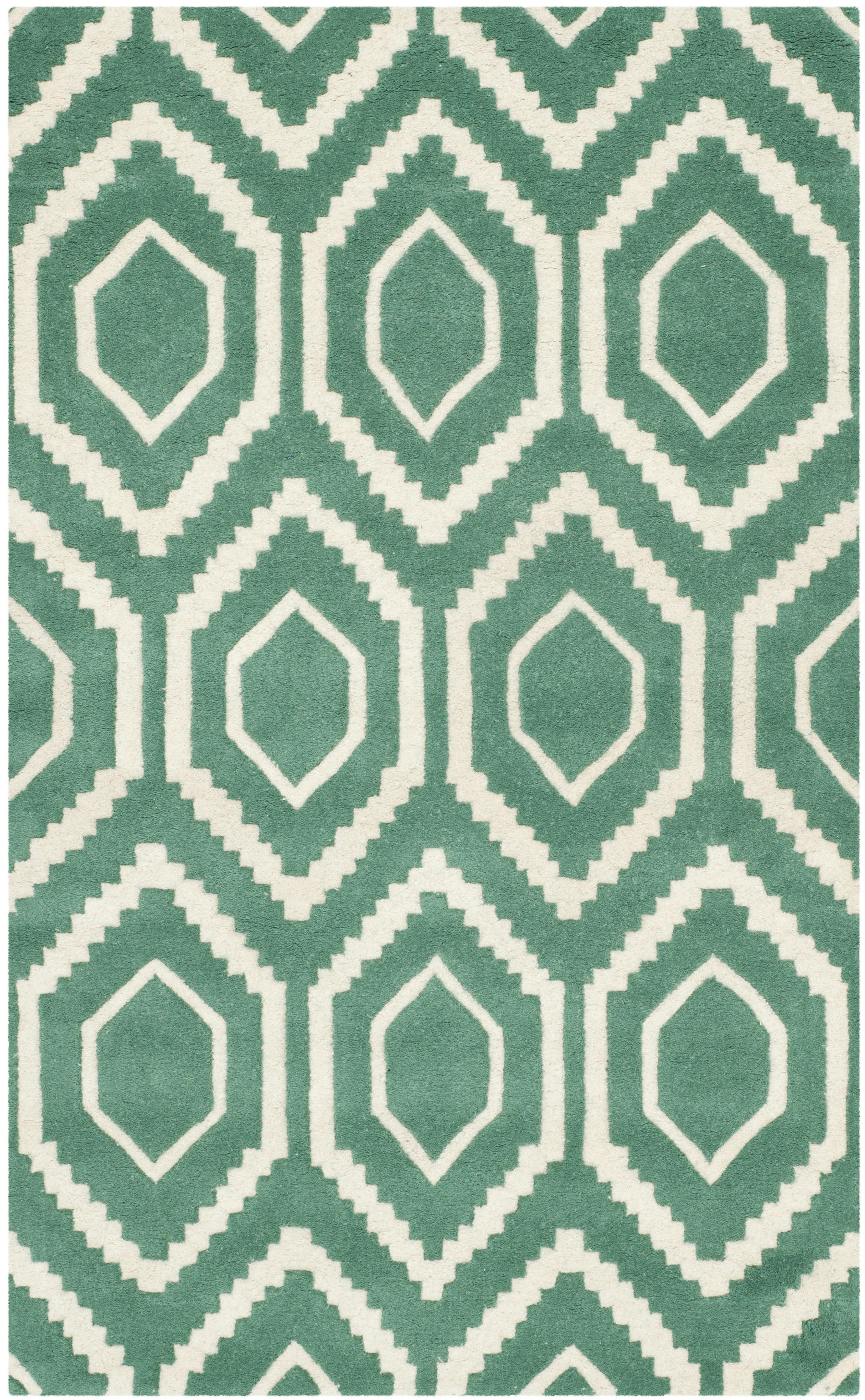 CHATHAM - Tapis de salon interieur en teal & ivory, 91 x 152 cm