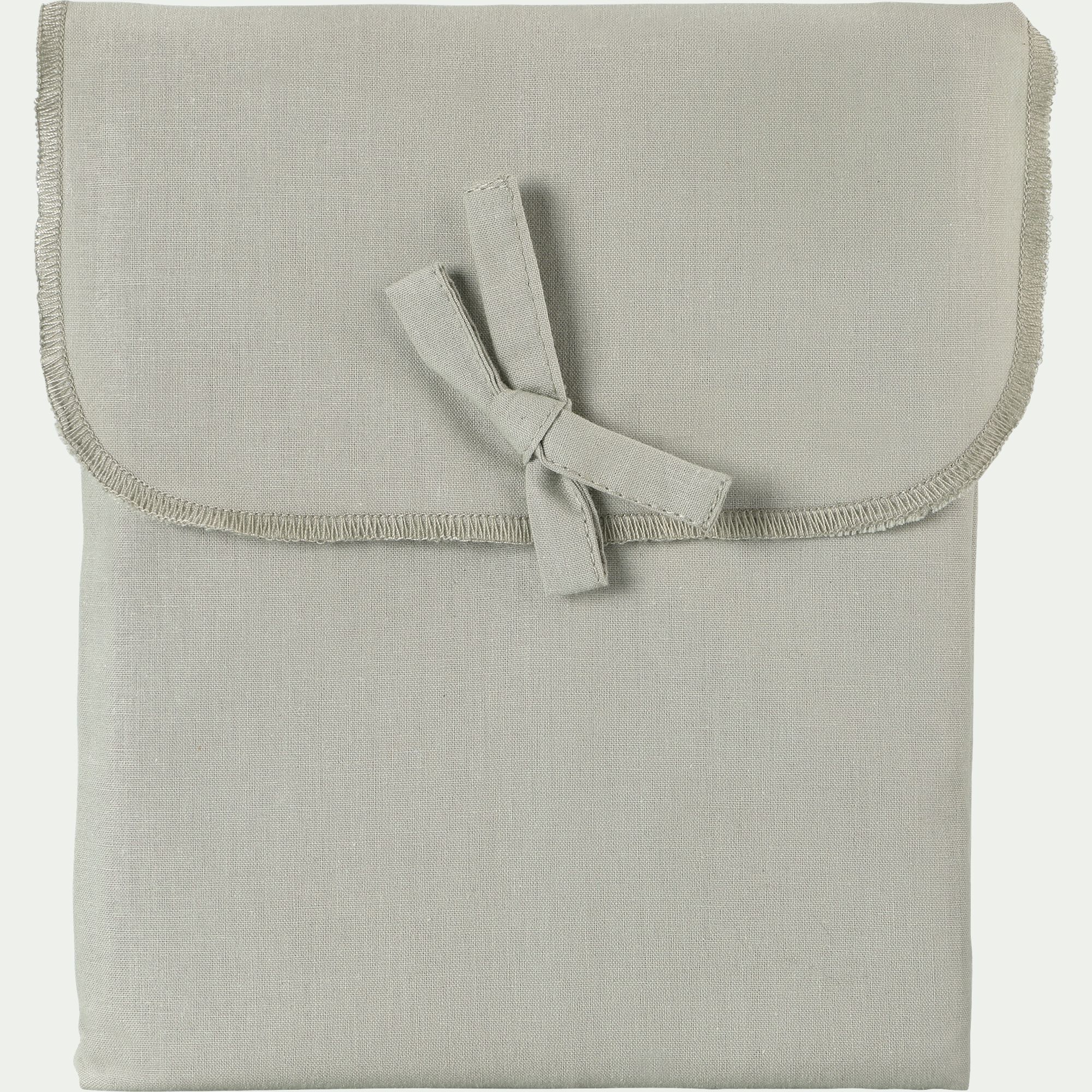 CALANQUES - Taie de traversin en coton - vert olivier 43x190cm