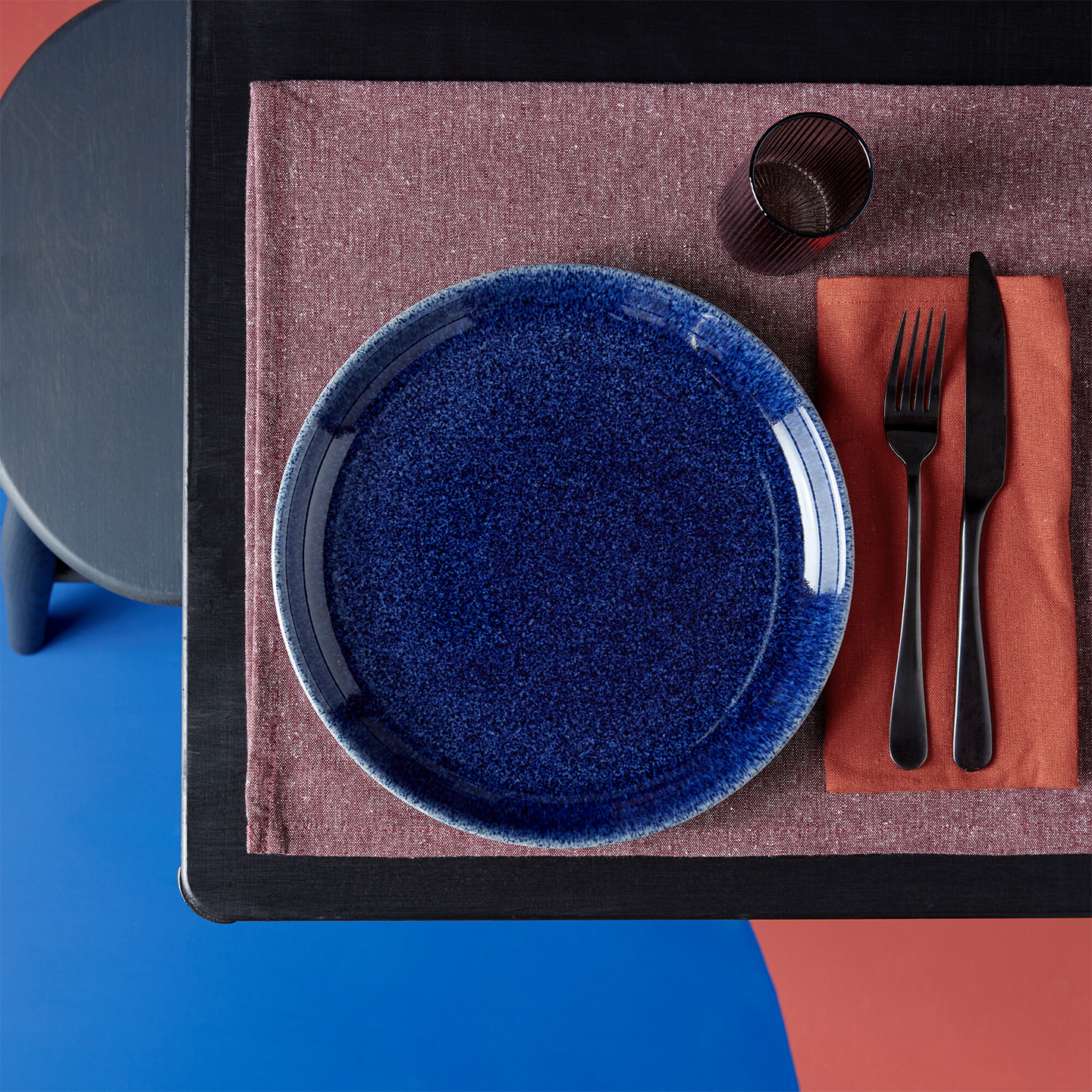 Studio Blue Cobalt Coupe Dinner Plates - Set Of 4
