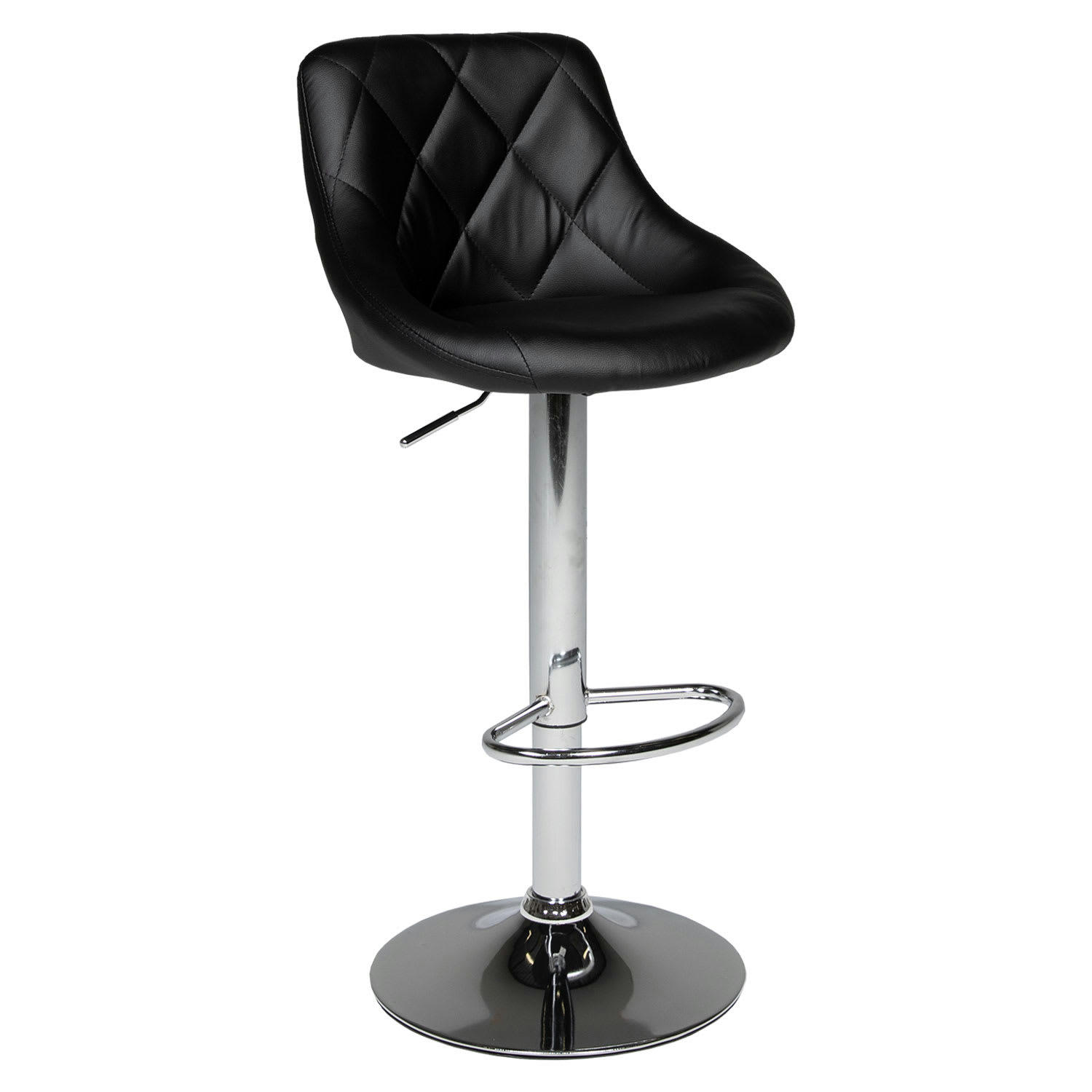 JASPER - Tabouret de bar en simili cuir noir