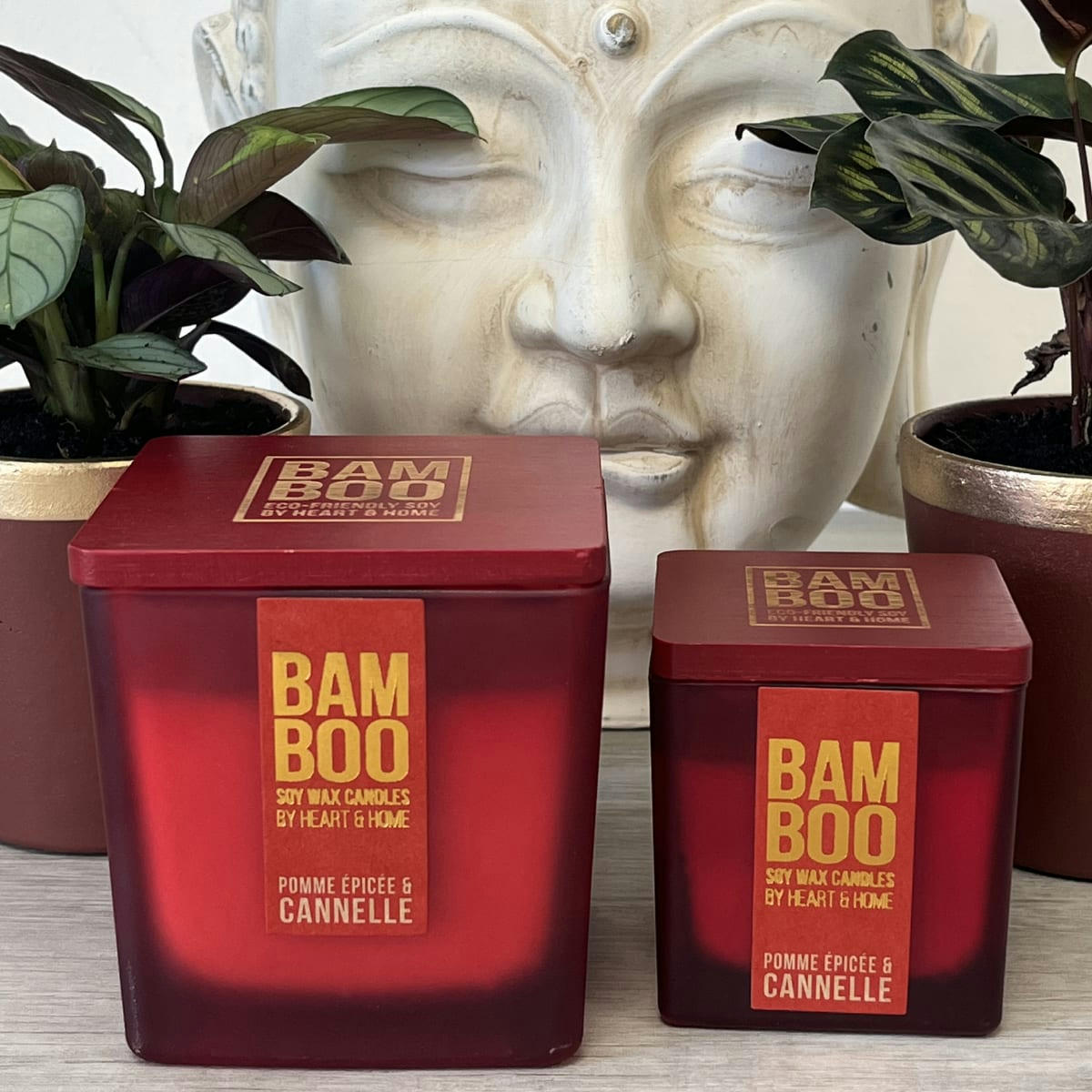 - Bougie éco responsable bambou pomme épicée et cannelle