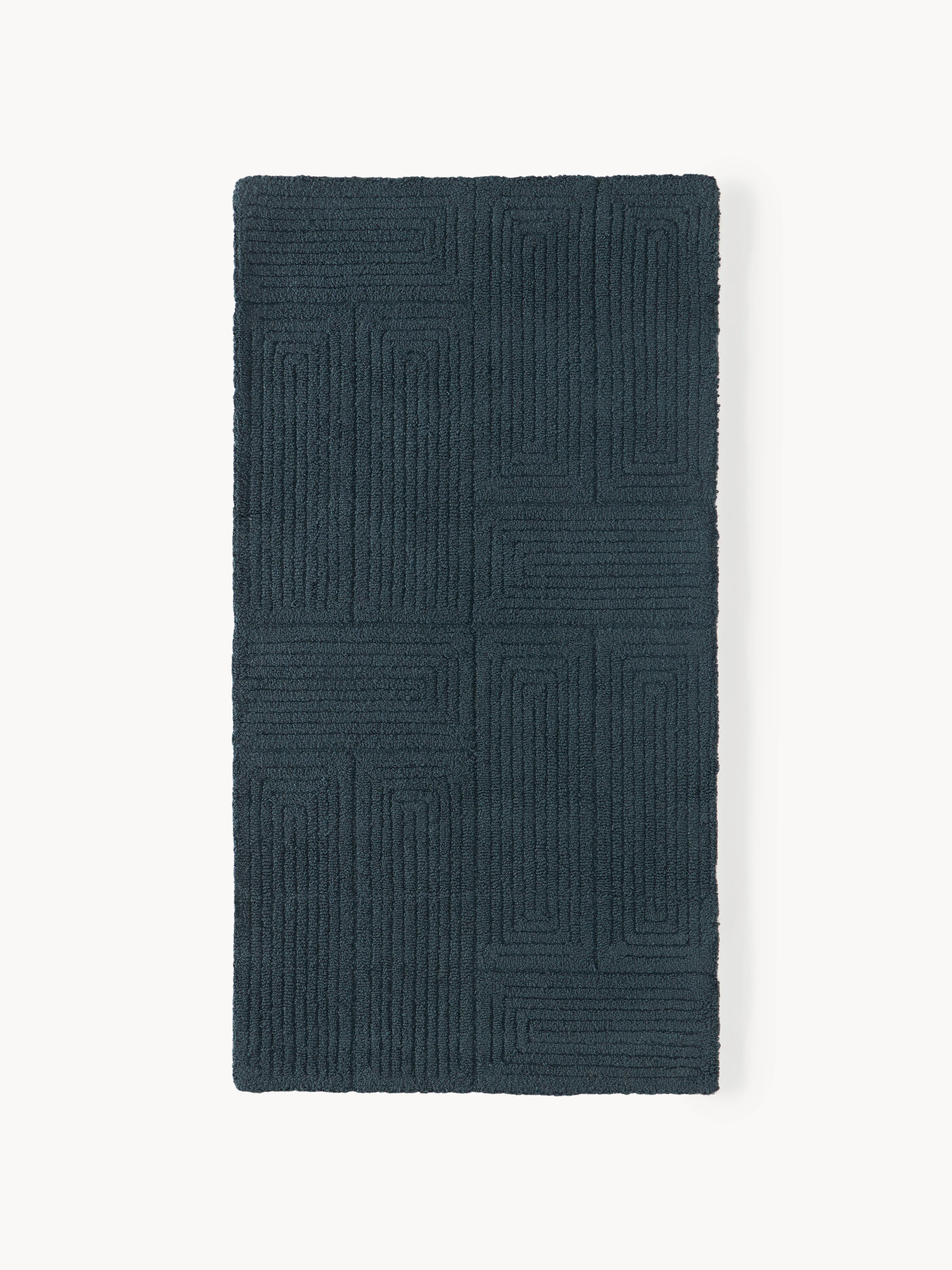 Handgetufteter Wollteppich Alexia mit geometrischem Muster