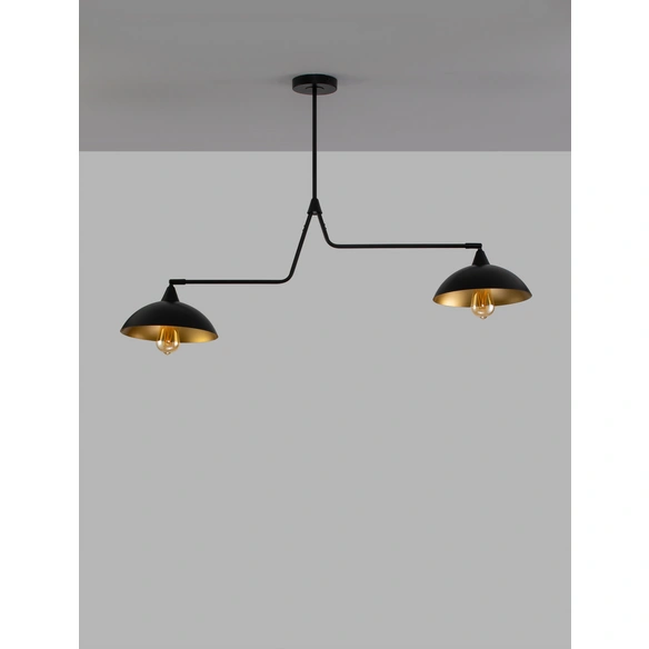 Deckenleuchte »Mirba«, LED, 2-flammig, schwarz/goldfarben