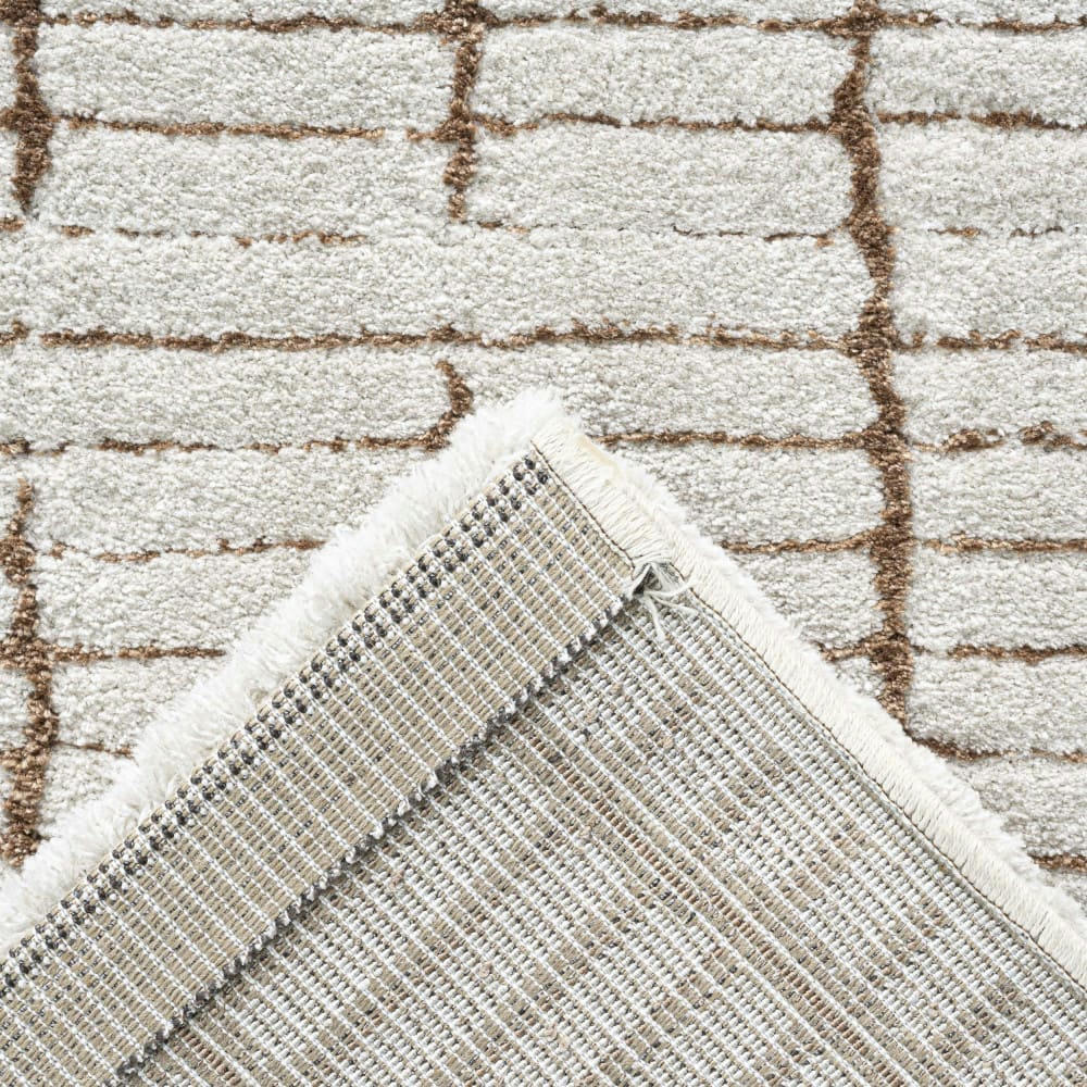 ADÉLAÏDE II - Tapis contemporain ecru et marron 200x290 cm