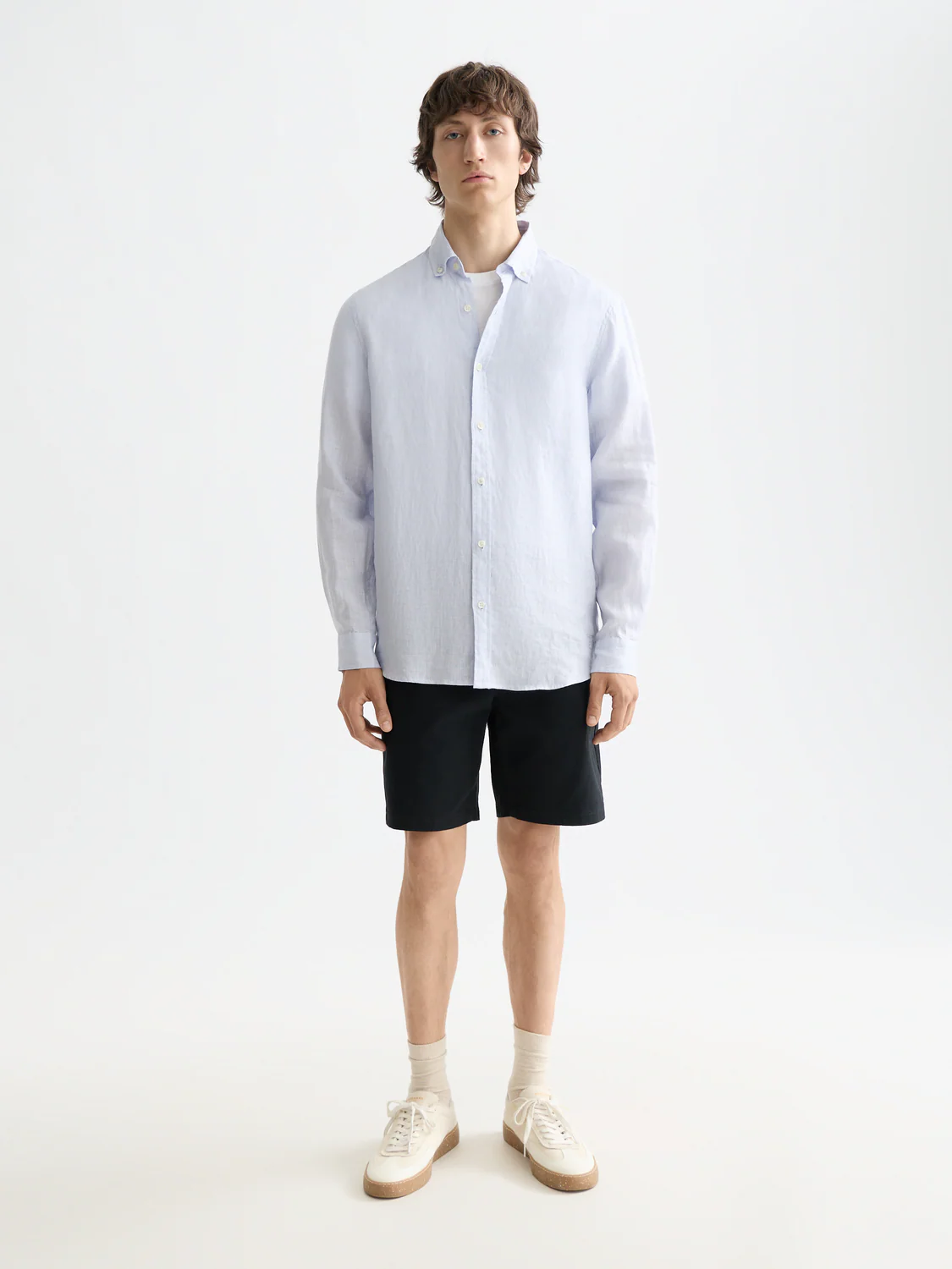 Essentials — Linen Long Sleeve Button-Down Shirt
