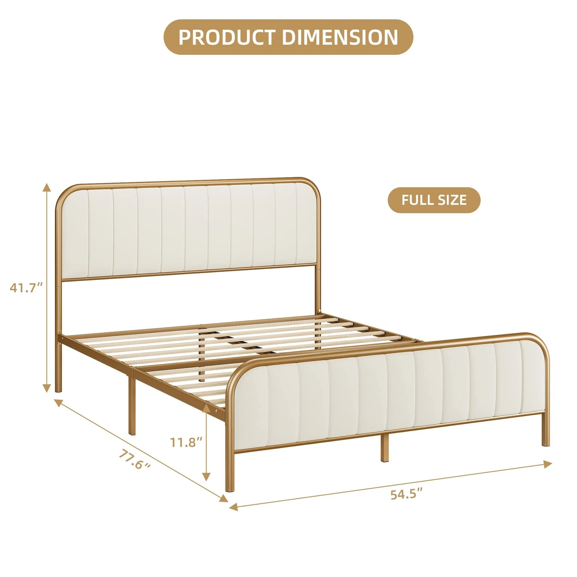 Velvet Upholstered Platform Bed Frame with Headboard and Footboard