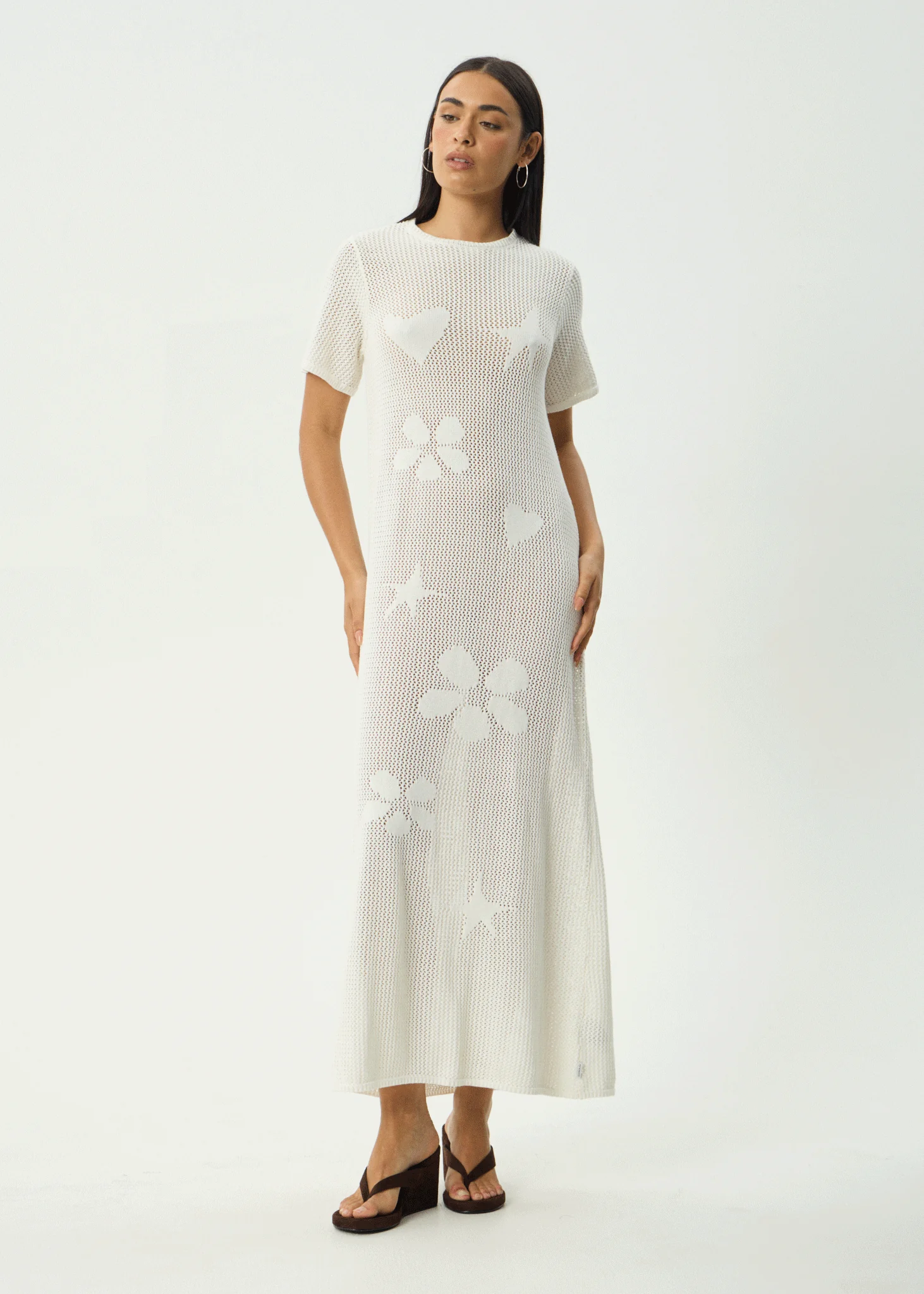 AFENDS Womens Riley - Knit Maxi Dress - White