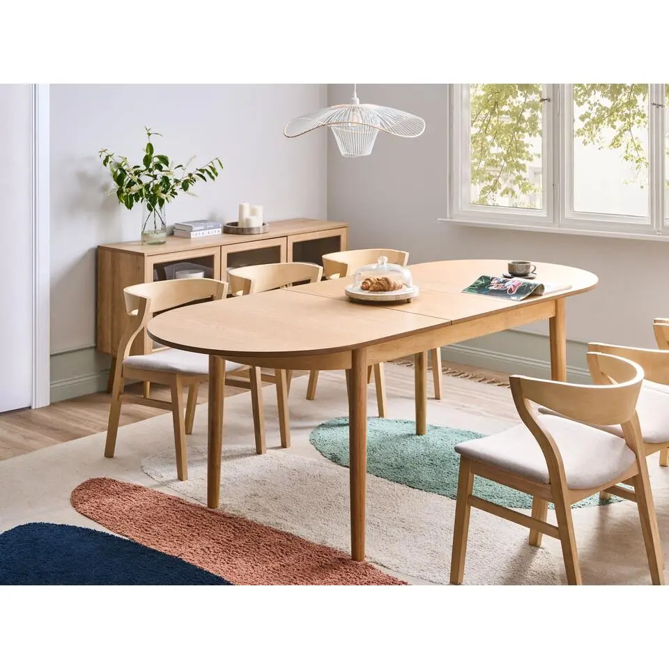 CLAVET - Uitschuifbare eettafel - Lichtbruin - 180/220 x 90 cm - MDF